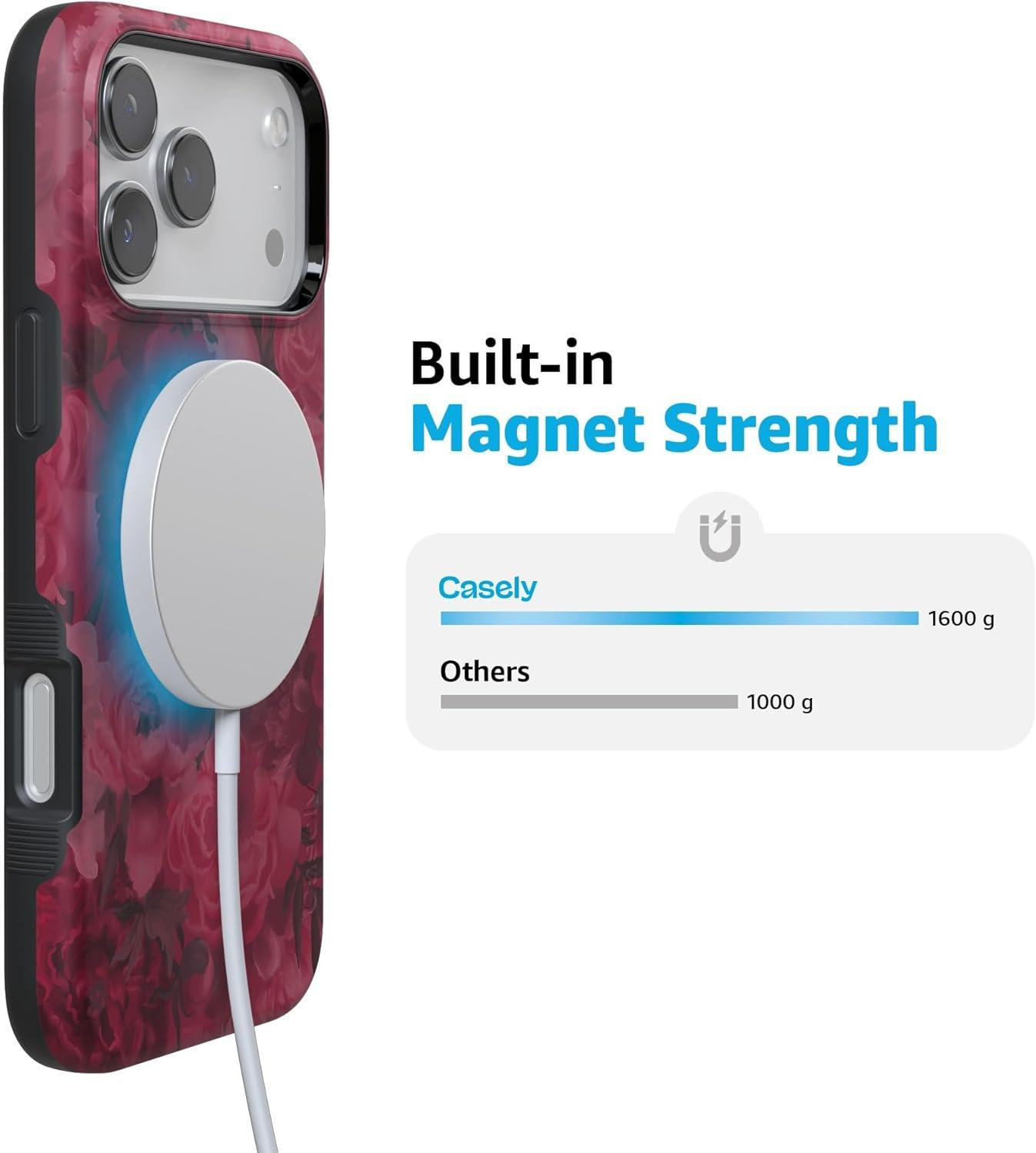 imageCasely iPhone 17 Pro Max Case  Be Mine  Tiny Hearts  Compatible with MagSafe  Bold Protective DesignRomance Novel  Moody Floral