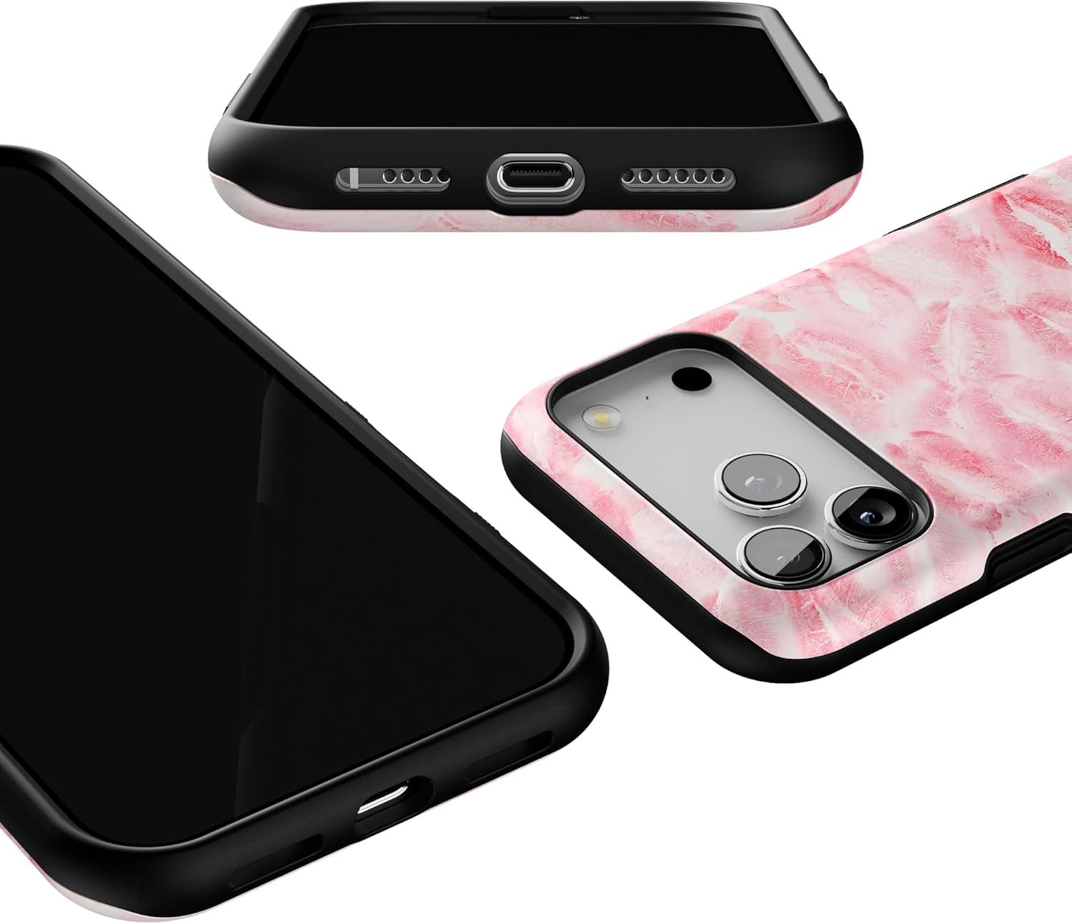 imageCasely iPhone 17 Pro Max Case  Be Mine  Tiny Hearts  Compatible with MagSafe  Bold Protective DesignSealed with a Kiss  Pink Lipstick