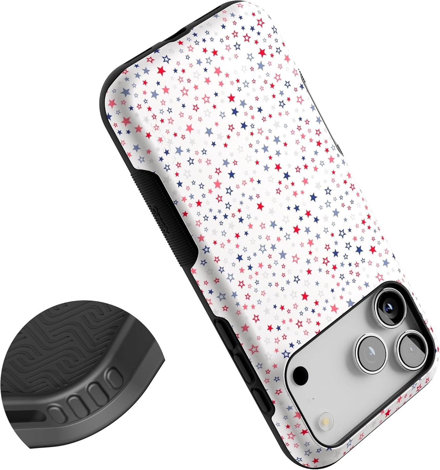 imageCasely iPhone 17 Pro Max Case  Be Mine  Tiny Hearts  Compatible with MagSafe  Bold Protective DesignSeeing Stars  Red  White  Blue