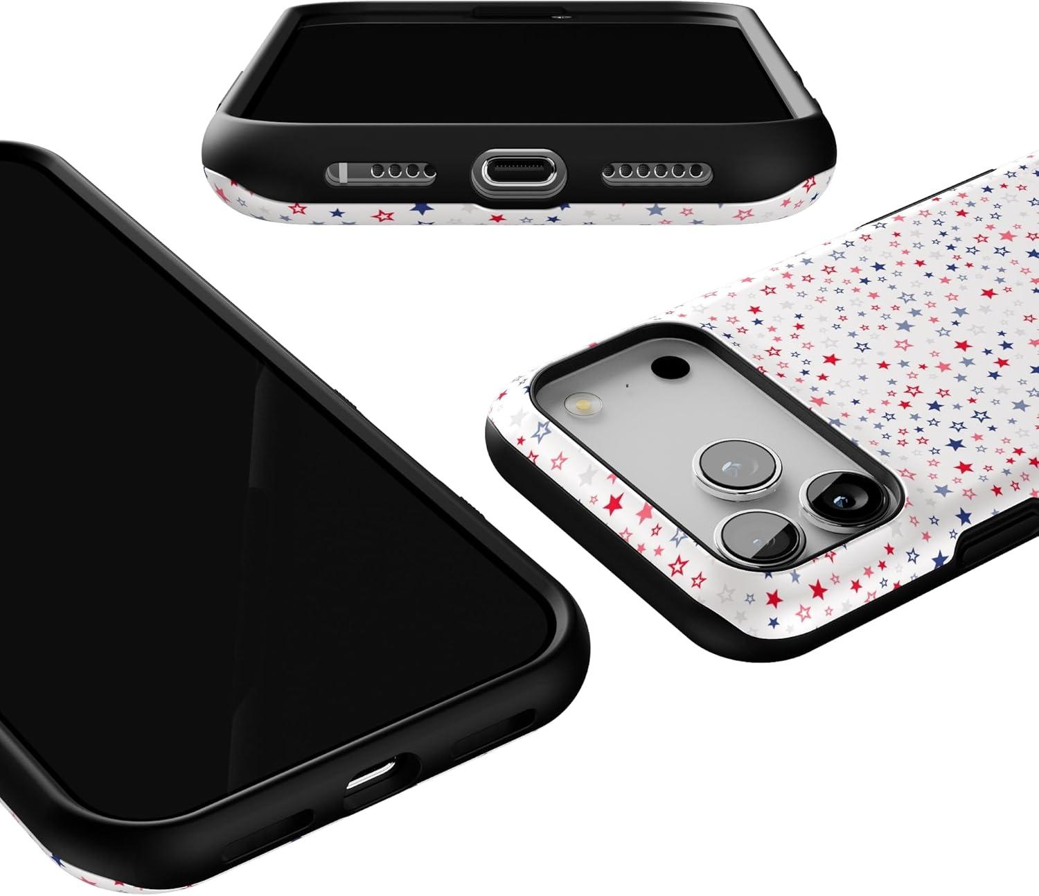 imageCasely iPhone 17 Pro Max Case  Be Mine  Tiny Hearts  Compatible with MagSafe  Bold Protective DesignSeeing Stars  Red  White  Blue