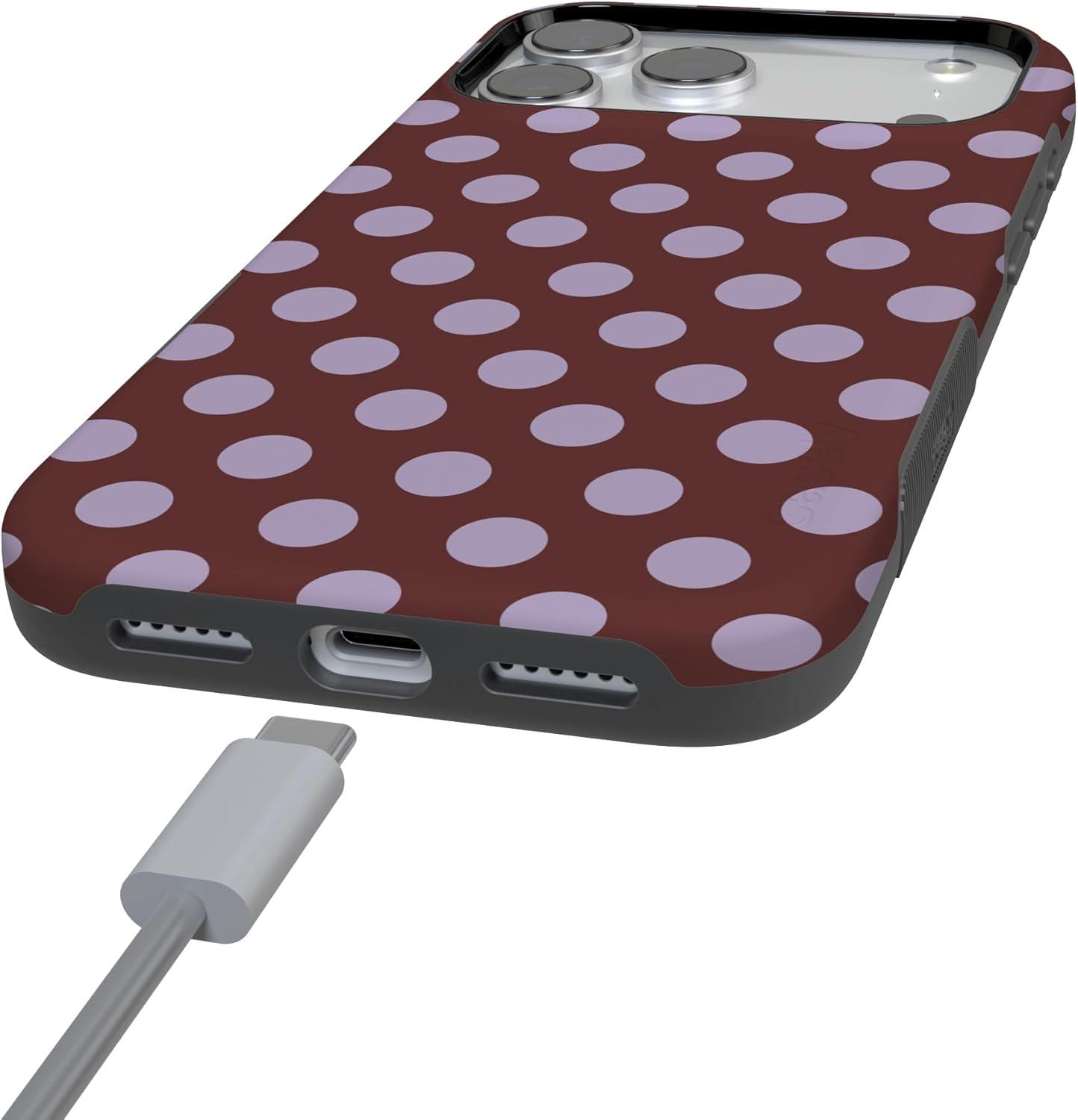 imageCasely iPhone 17 Pro Max Case  Be Mine  Tiny Hearts  Compatible with MagSafe  Bold Protective DesignSpotted in SoHo  Burgundy Polka Dot