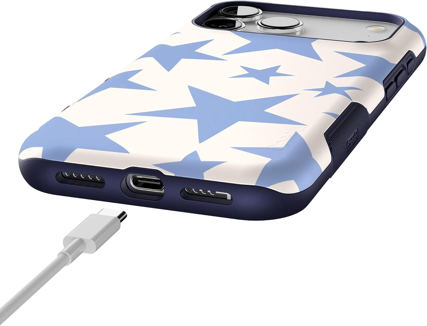 imageCasely iPhone 17 Pro Max Case  Be Mine  Tiny Hearts  Compatible with MagSafe  Bold Protective DesignStars Align  Blue  White Stars