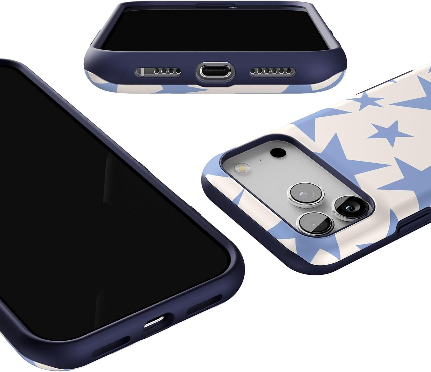 imageCasely iPhone 17 Pro Max Case  Be Mine  Tiny Hearts  Compatible with MagSafe  Bold Protective DesignStars Align  Blue  White Stars