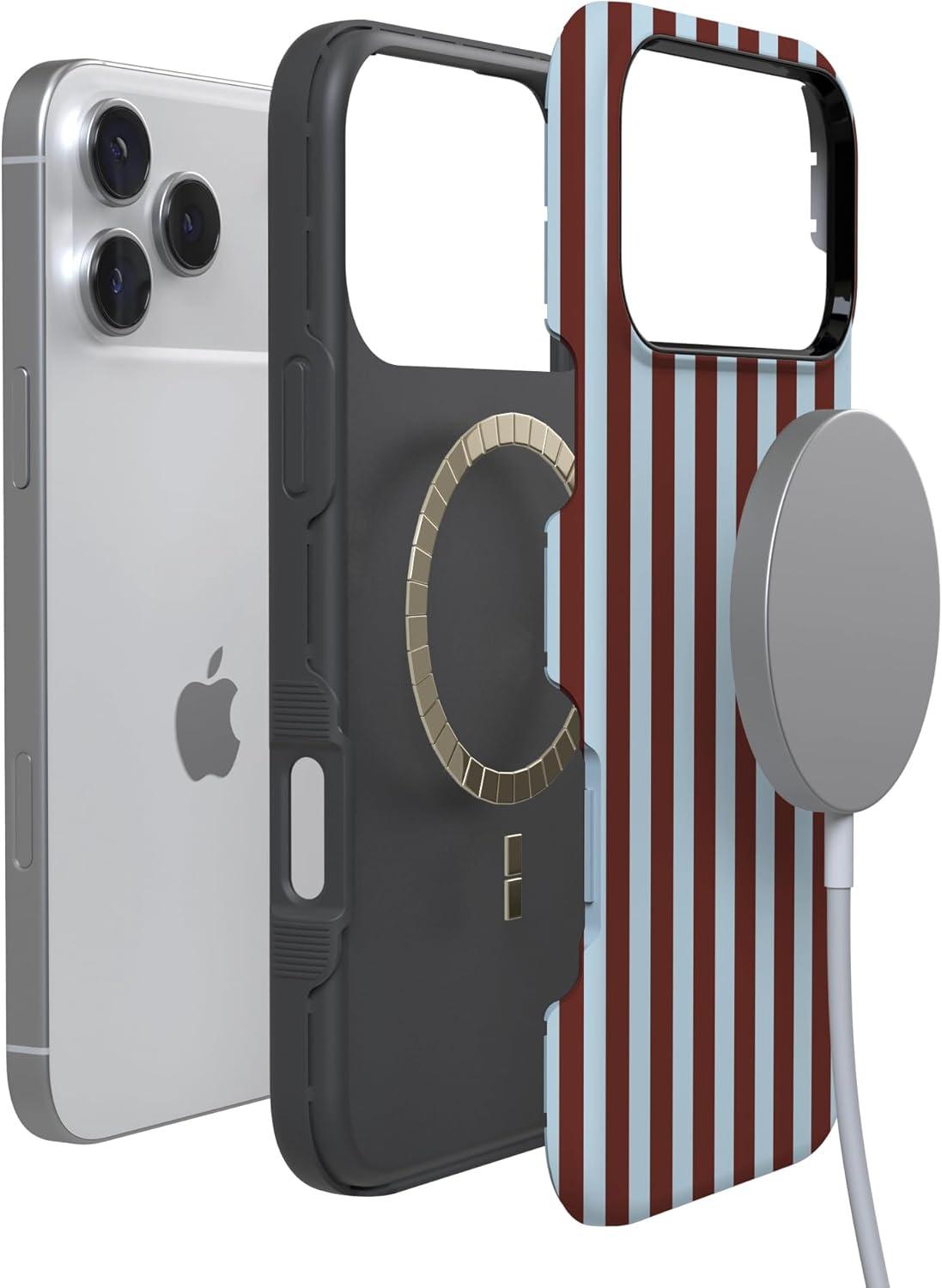 imageCasely iPhone 17 Pro Max Case  Be Mine  Tiny Hearts  Compatible with MagSafe  Bold Protective DesignSunday in Brooklyn  Chocolate Stripes