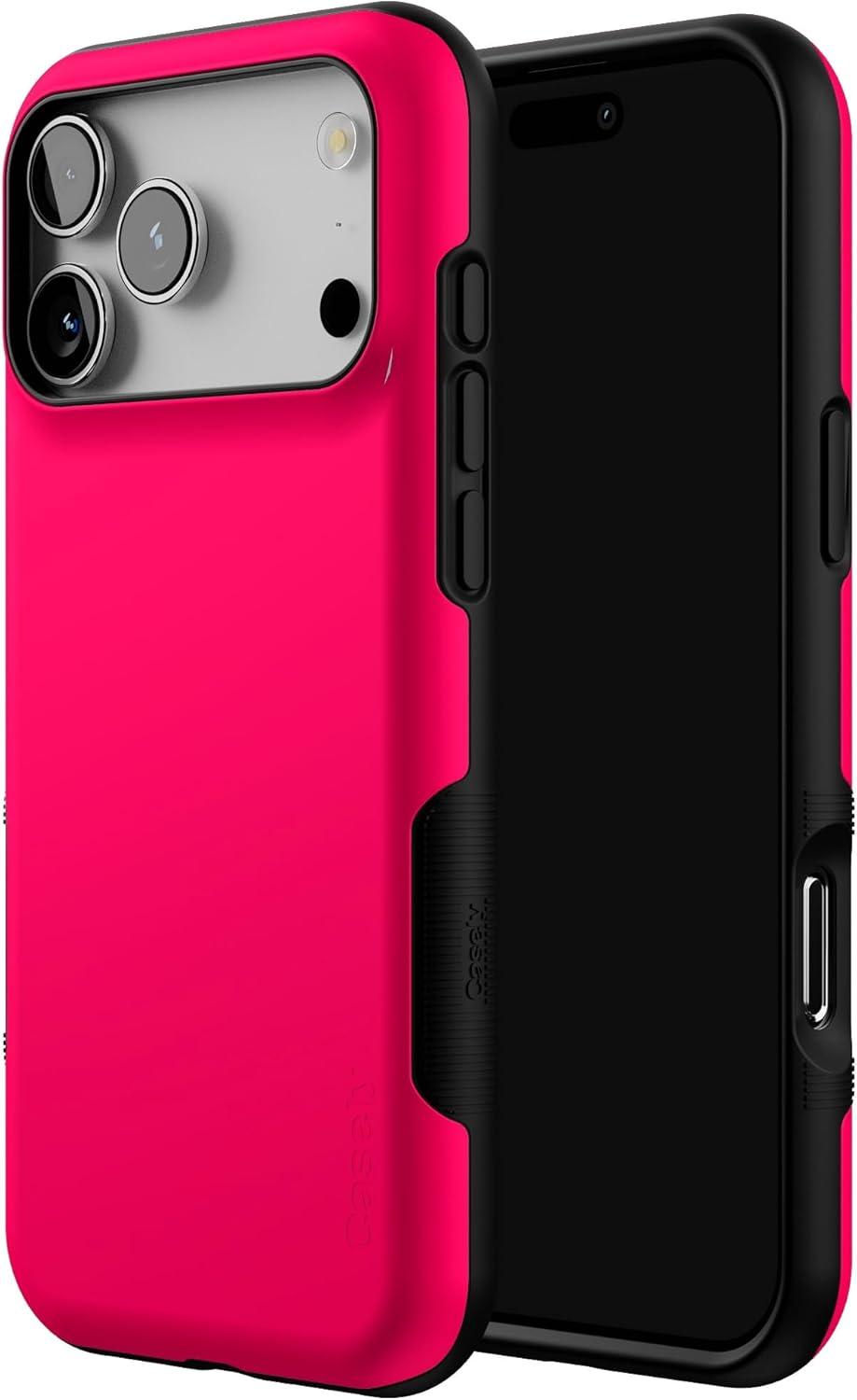 imageCasely iPhone 17 Pro Max Case  Be Mine  Tiny Hearts  Compatible with MagSafe  Bold Protective DesignThink Pink  Solid Neon Pink