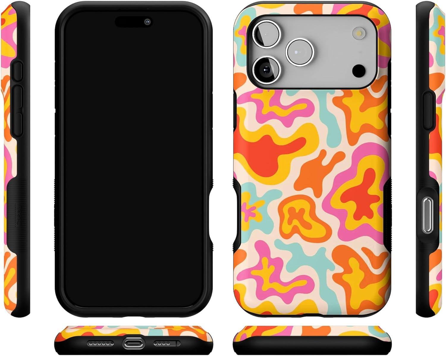imageCasely iPhone 17 Pro Max Case  Be Mine  Tiny Hearts  Compatible with MagSafe  Bold Protective DesignTropical Color Splash  Abstract Retro