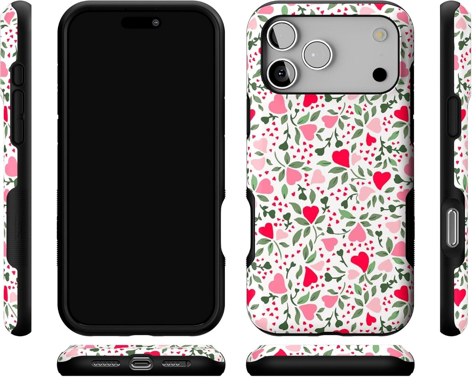 imageCasely iPhone 17 Pro Max Case  Be Mine  Tiny Hearts  Compatible with MagSafe  Bold Protective DesignVines of Love  Floral Heart