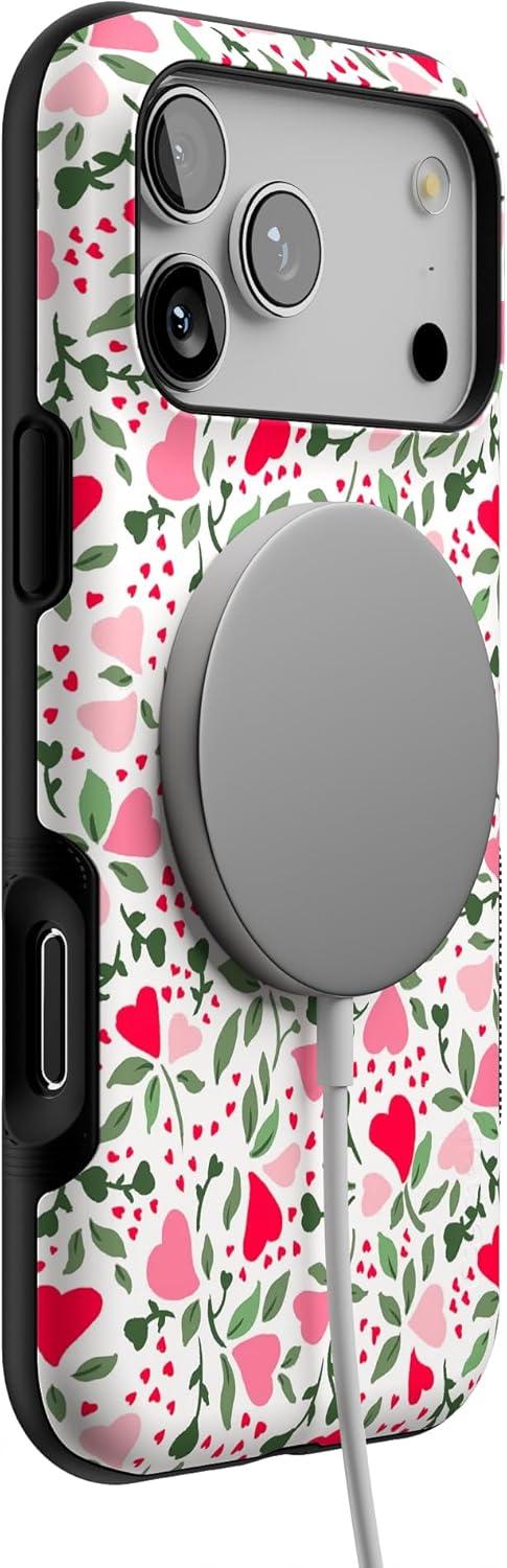 imageCasely iPhone 17 Pro Max Case  Be Mine  Tiny Hearts  Compatible with MagSafe  Bold Protective DesignVines of Love  Floral Heart
