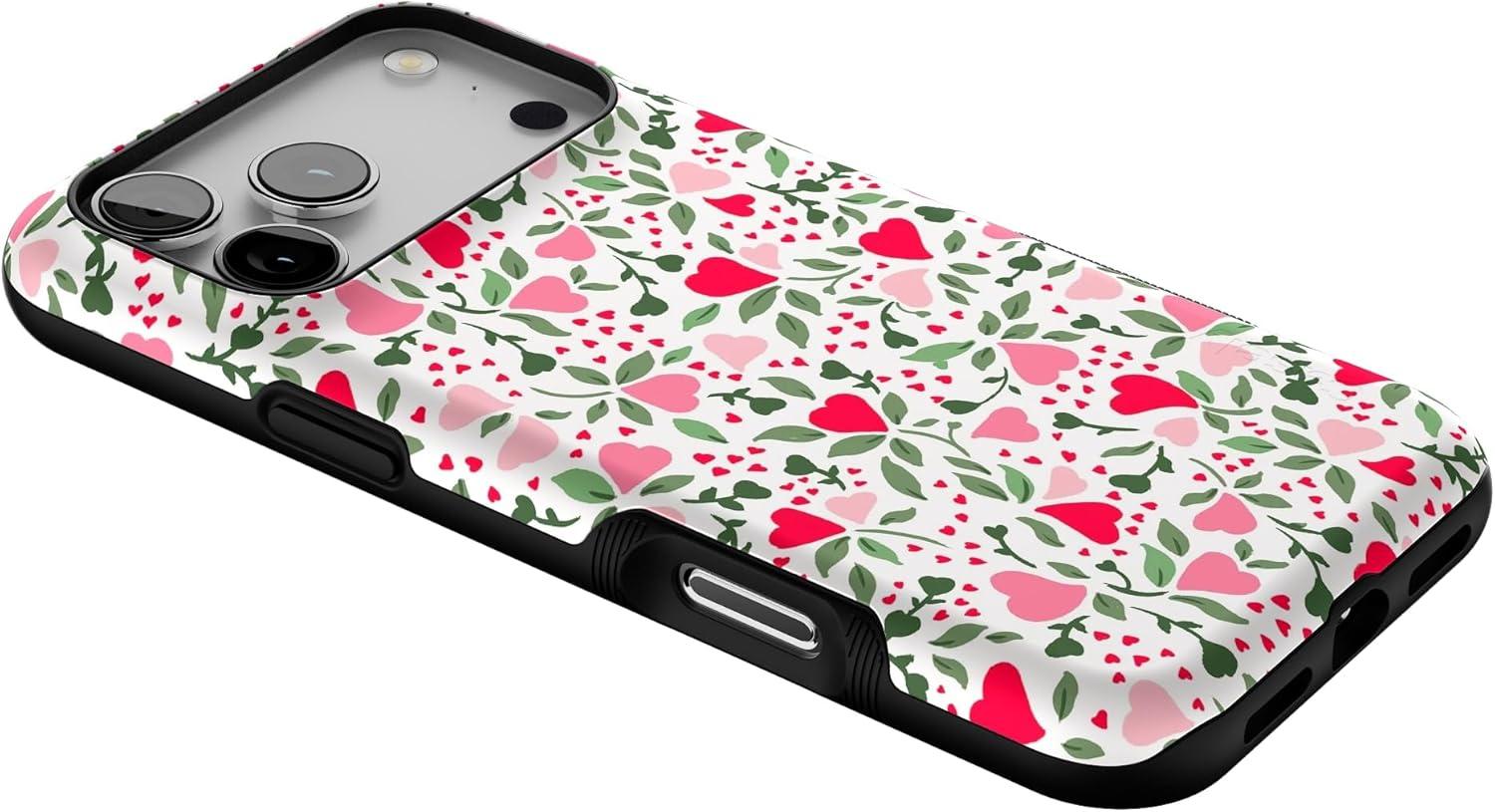 imageCasely iPhone 17 Pro Max Case  Be Mine  Tiny Hearts  Compatible with MagSafe  Bold Protective DesignVines of Love  Floral Heart