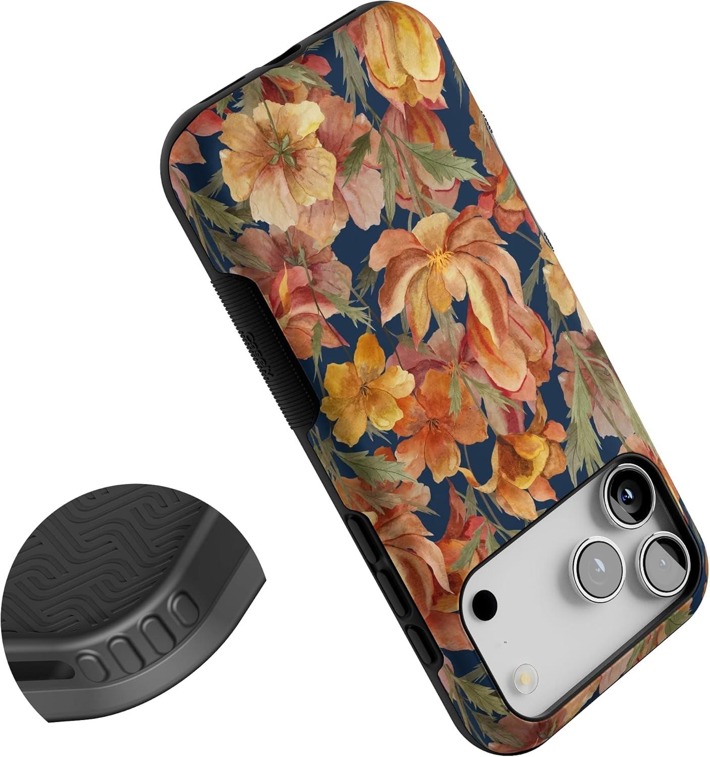 imageCasely iPhone 17 Pro Max Case  Fallen Gold  Antique Floral  Bold Protective Design  Compatible with MagSafe