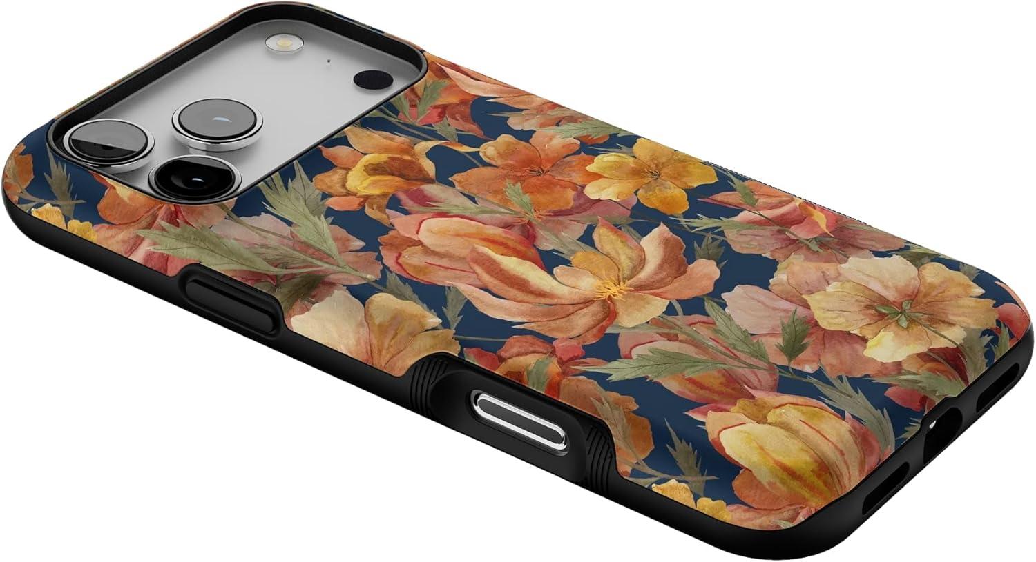 imageCasely iPhone 17 Pro Max Case  Fallen Gold  Antique Floral  Bold Protective Design  Compatible with MagSafe