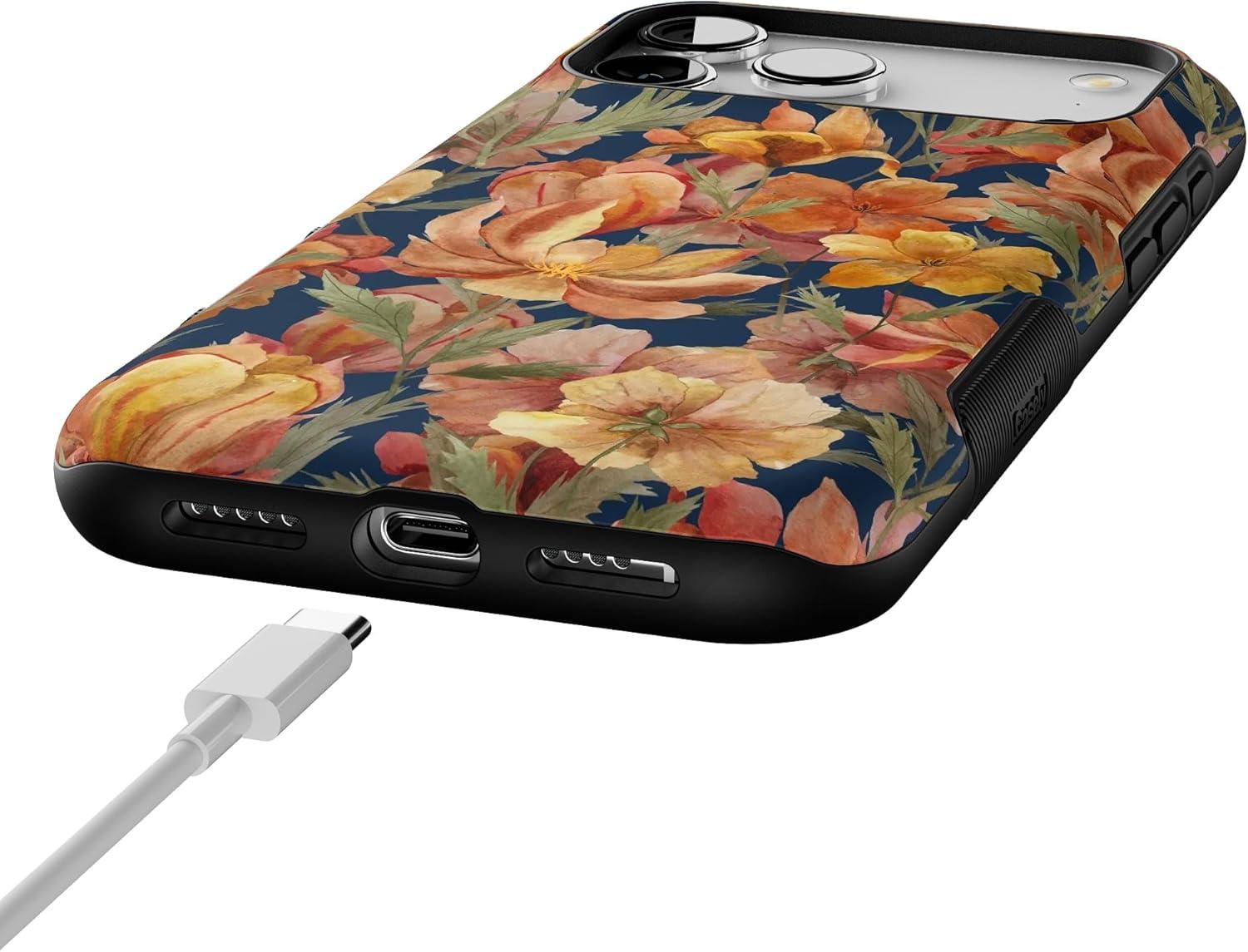 imageCasely iPhone 17 Pro Max Case  Fallen Gold  Antique Floral  Bold Protective Design  Compatible with MagSafe