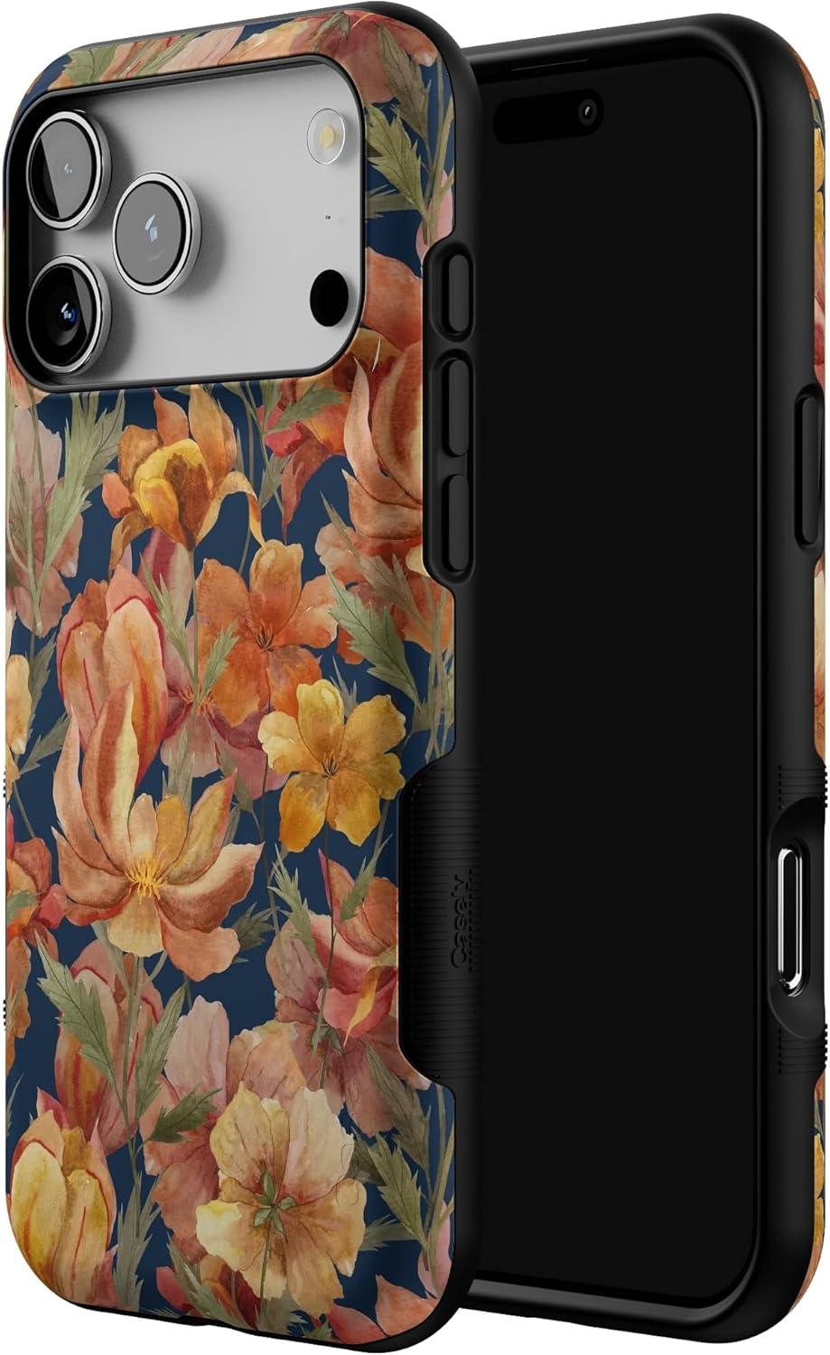 imageCasely iPhone 17 Pro Max Case  Fallen Gold  Antique Floral  Bold Protective Design  Compatible with MagSafe