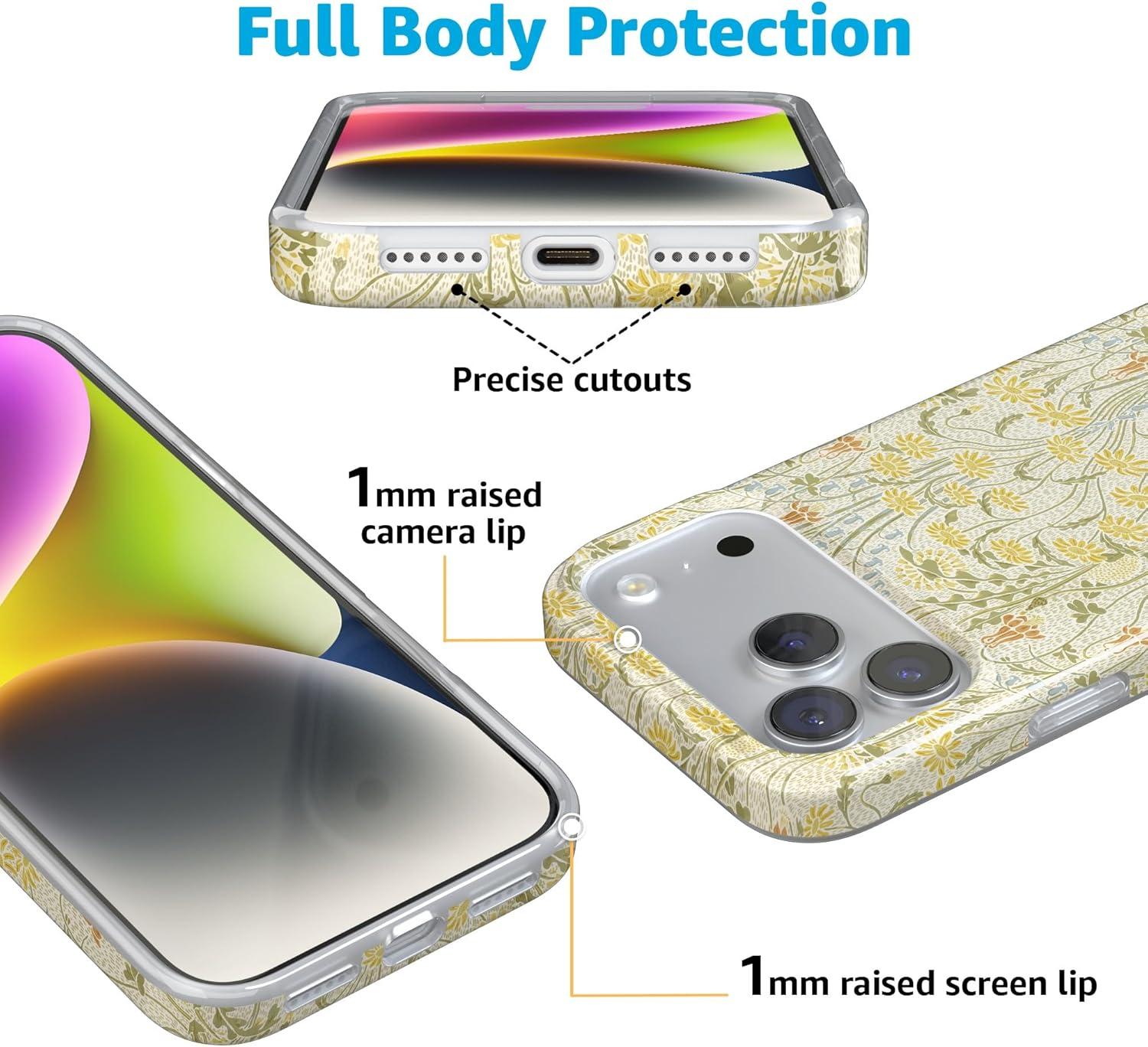 imageCasely iPhone 17 Pro Max Case  Field of Flowers  Pastel Floral  Compatible with MagSafe  Classic Ultra Slim DesignBoho Blooms  Golden Floral