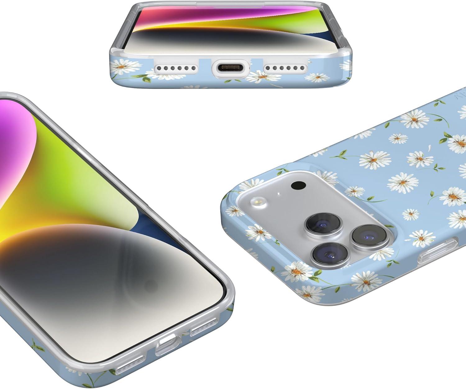 imageCasely iPhone 17 Pro Max Case  Field of Flowers  Pastel Floral  Compatible with MagSafe  Classic Ultra Slim DesignDaisy Daydream  Baby Blue Floral