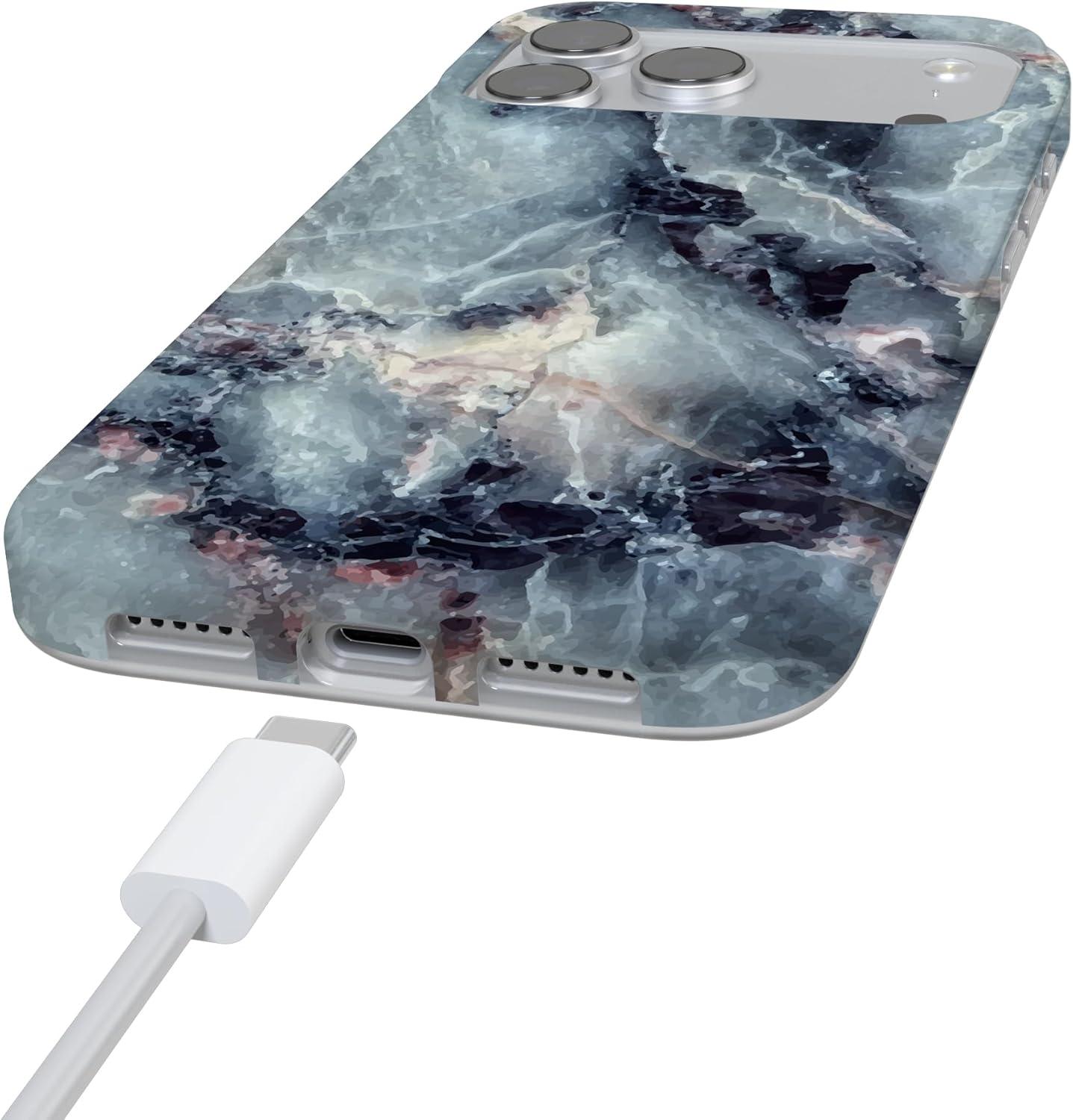 imageCasely iPhone 17 Pro Max Case  Field of Flowers  Pastel Floral  Compatible with MagSafe  Classic Ultra Slim DesignDeep Sea  Blue Marble