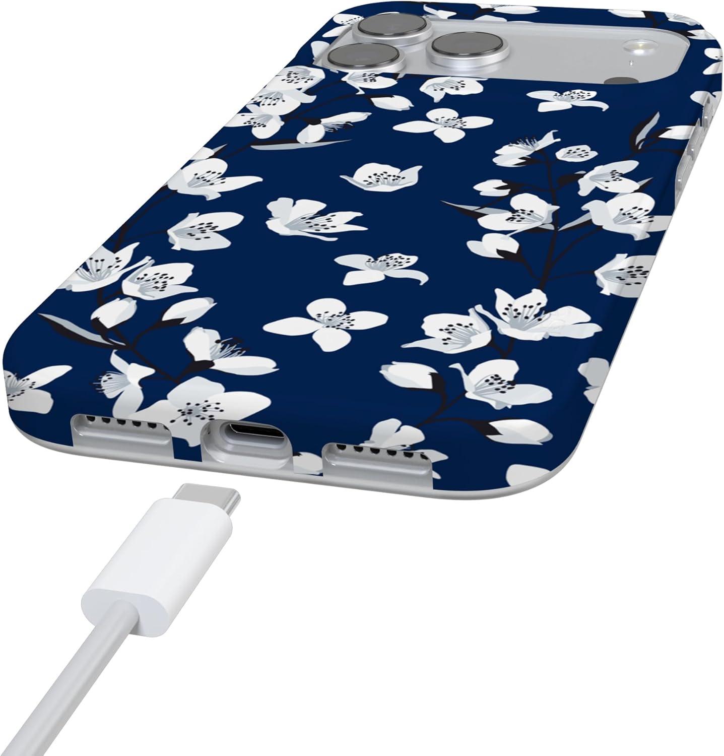 imageCasely iPhone 17 Pro Max Case  Field of Flowers  Pastel Floral  Compatible with MagSafe  Classic Ultra Slim DesignFloral Forest  Navy Cherry Blossom Floral