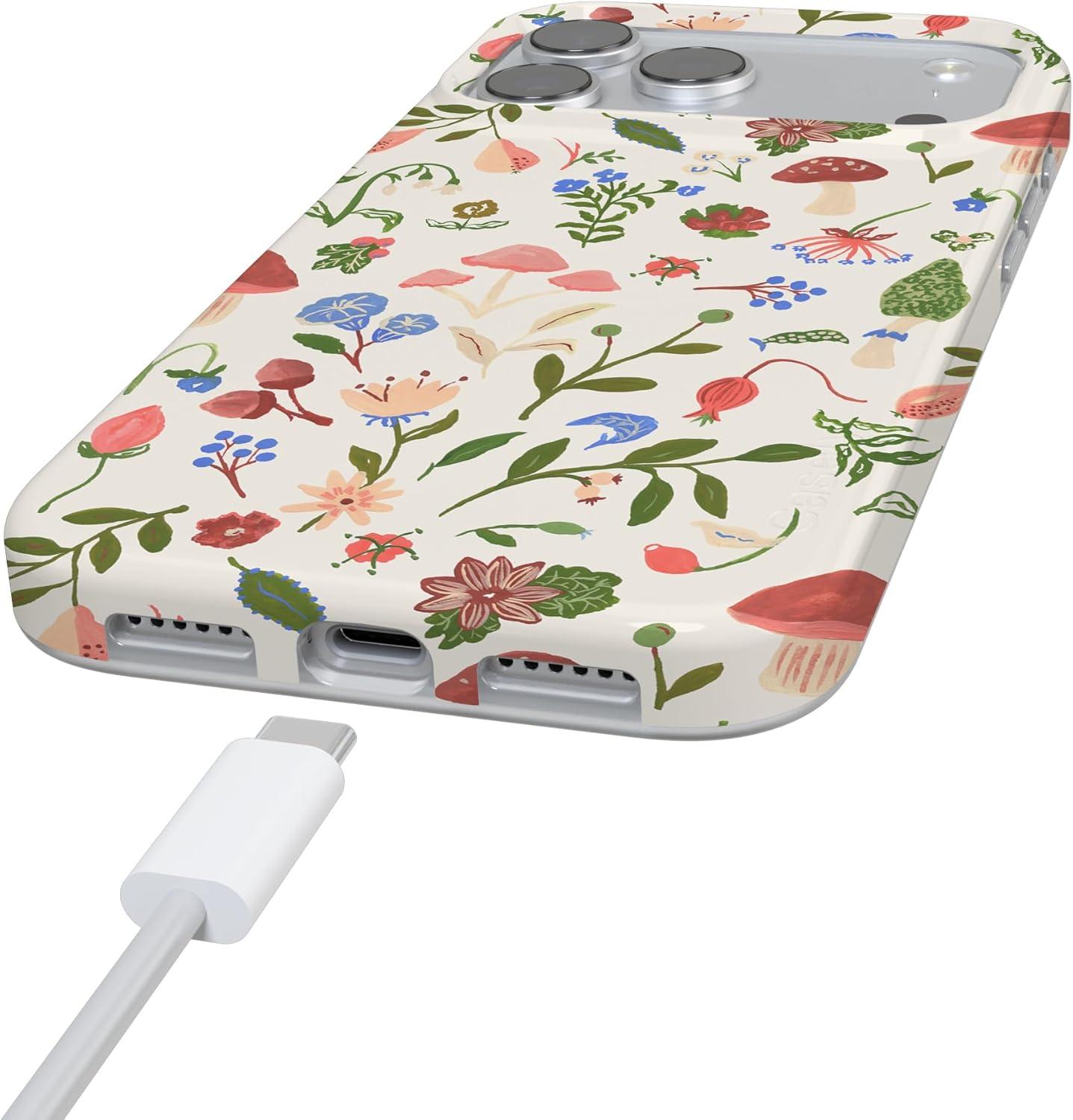 imageCasely iPhone 17 Pro Max Case  Field of Flowers  Pastel Floral  Compatible with MagSafe  Classic Ultra Slim DesignGarden Party  Mushroom Floral