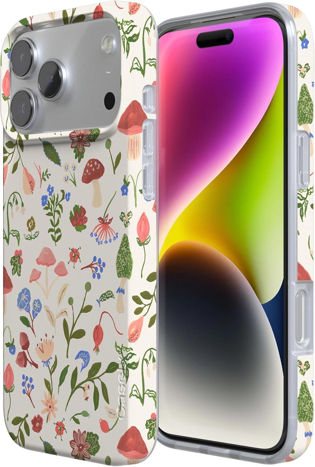 imageCasely iPhone 17 Pro Max Case  Field of Flowers  Pastel Floral  Compatible with MagSafe  Classic Ultra Slim DesignGarden Party  Mushroom Floral