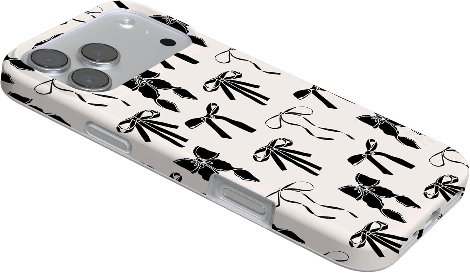 imageCasely iPhone 17 Pro Max Case  Field of Flowers  Pastel Floral  Compatible with MagSafe  Classic Ultra Slim DesignGoth Girlie  Black Bows