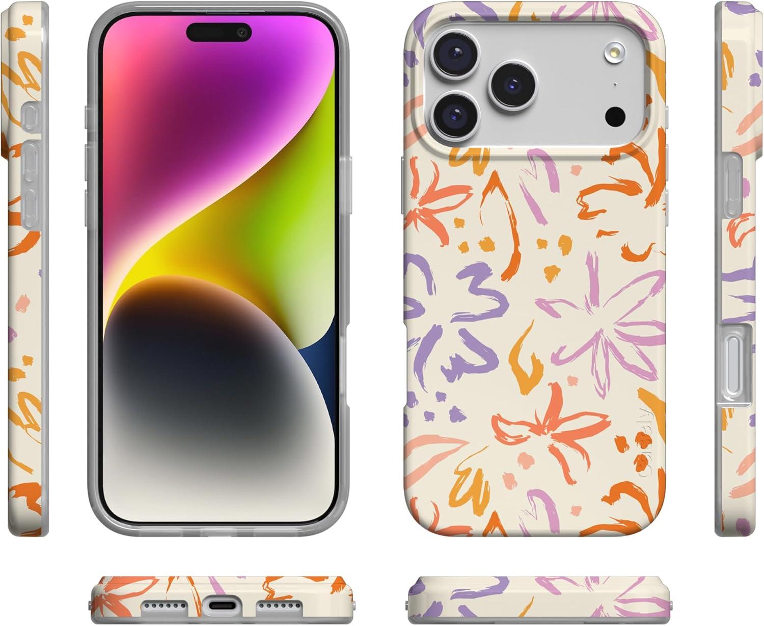 imageCasely iPhone 17 Pro Max Case  Field of Flowers  Pastel Floral  Compatible with MagSafe  Classic Ultra Slim DesignHibiscus Blooms  Hawaiian Floral