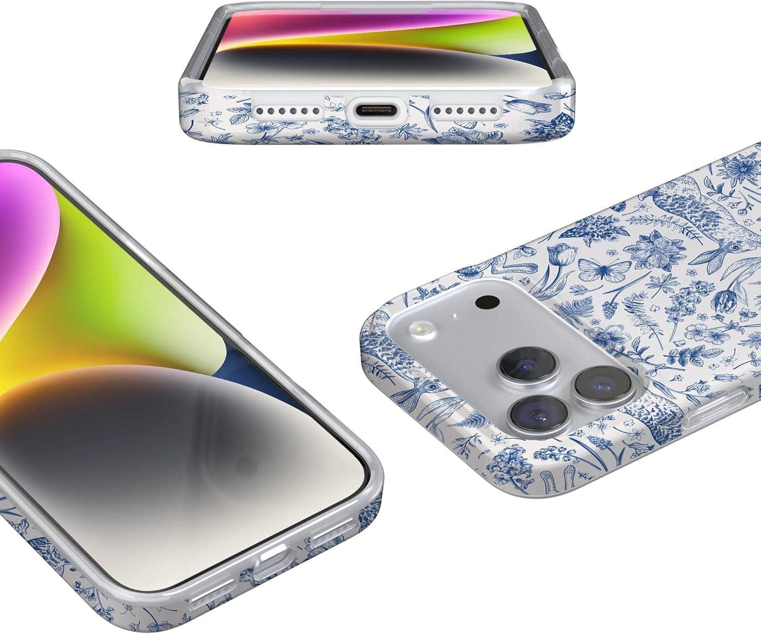 imageCasely iPhone 17 Pro Max Case  Field of Flowers  Pastel Floral  Compatible with MagSafe  Classic Ultra Slim DesignHop  Bloom  Bunny Toile