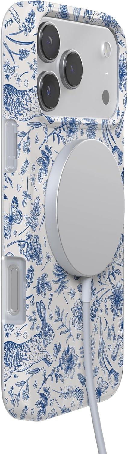 imageCasely iPhone 17 Pro Max Case  Field of Flowers  Pastel Floral  Compatible with MagSafe  Classic Ultra Slim DesignHop  Bloom  Bunny Toile