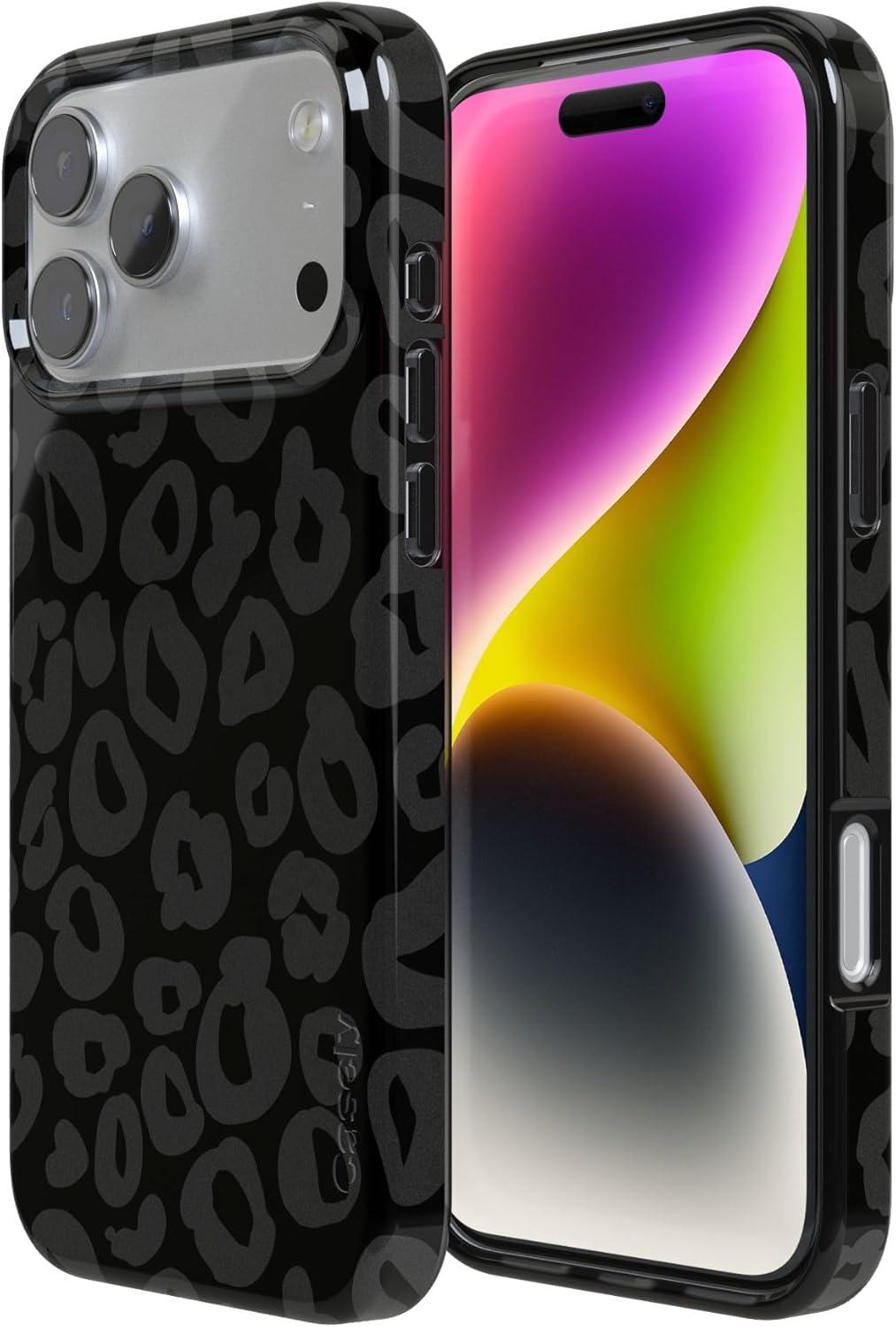 imageCasely iPhone 17 Pro Max Case  Field of Flowers  Pastel Floral  Compatible with MagSafe  Classic Ultra Slim DesignInto the Wild  Black Leopard