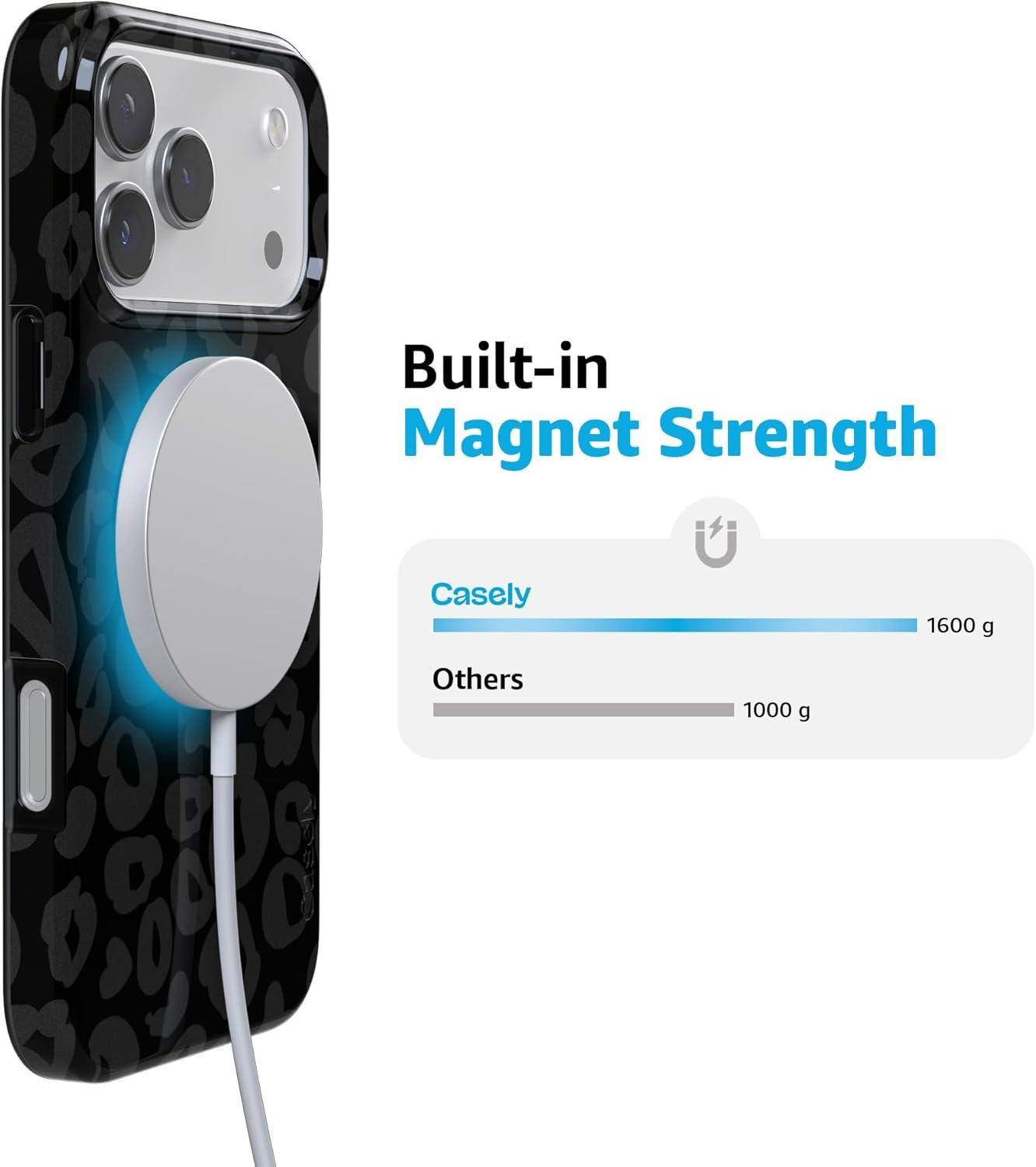 imageCasely iPhone 17 Pro Max Case  Field of Flowers  Pastel Floral  Compatible with MagSafe  Classic Ultra Slim DesignInto the Wild  Black Leopard