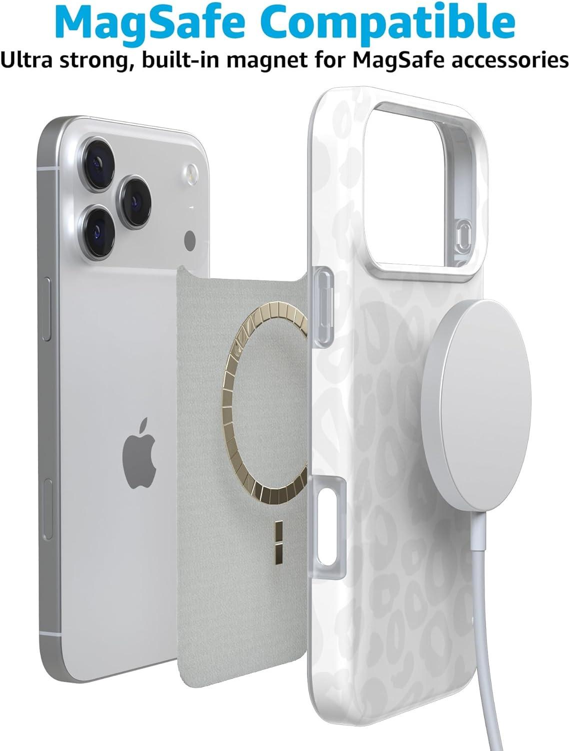 imageCasely iPhone 17 Pro Max Case  Field of Flowers  Pastel Floral  Compatible with MagSafe  Classic Ultra Slim DesignInto the Wild  White Snow Leopard