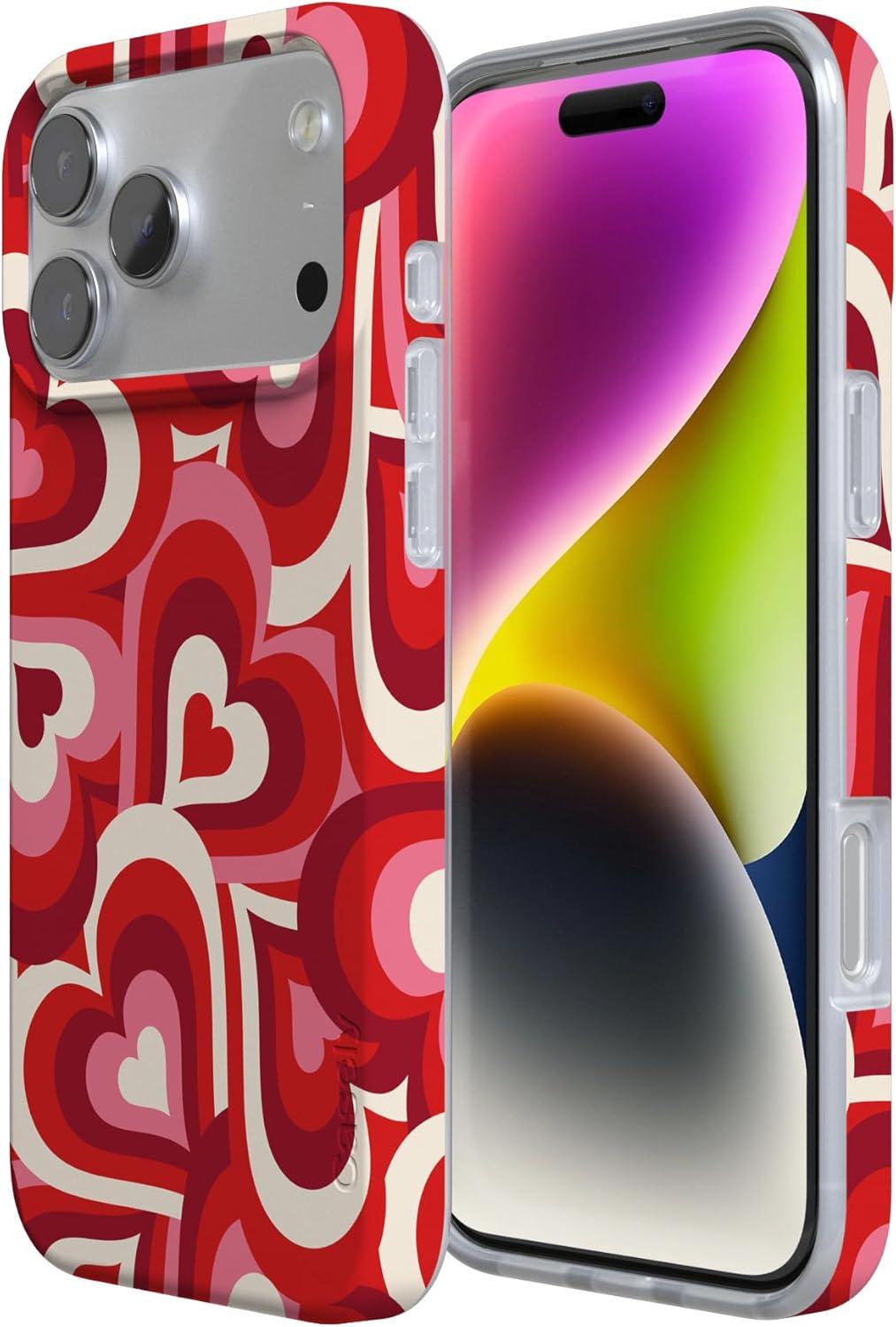 imageCasely iPhone 17 Pro Max Case  Field of Flowers  Pastel Floral  Compatible with MagSafe  Classic Ultra Slim DesignLove Song Remix  Ombre Hearts