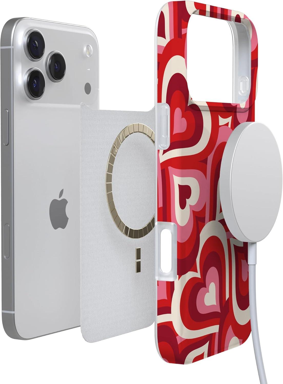 imageCasely iPhone 17 Pro Max Case  Field of Flowers  Pastel Floral  Compatible with MagSafe  Classic Ultra Slim DesignLove Song Remix  Ombre Hearts