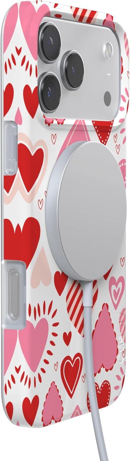 imageCasely iPhone 17 Pro Max Case  Field of Flowers  Pastel Floral  Compatible with MagSafe  Classic Ultra Slim DesignLove Struck  Heart Stickers