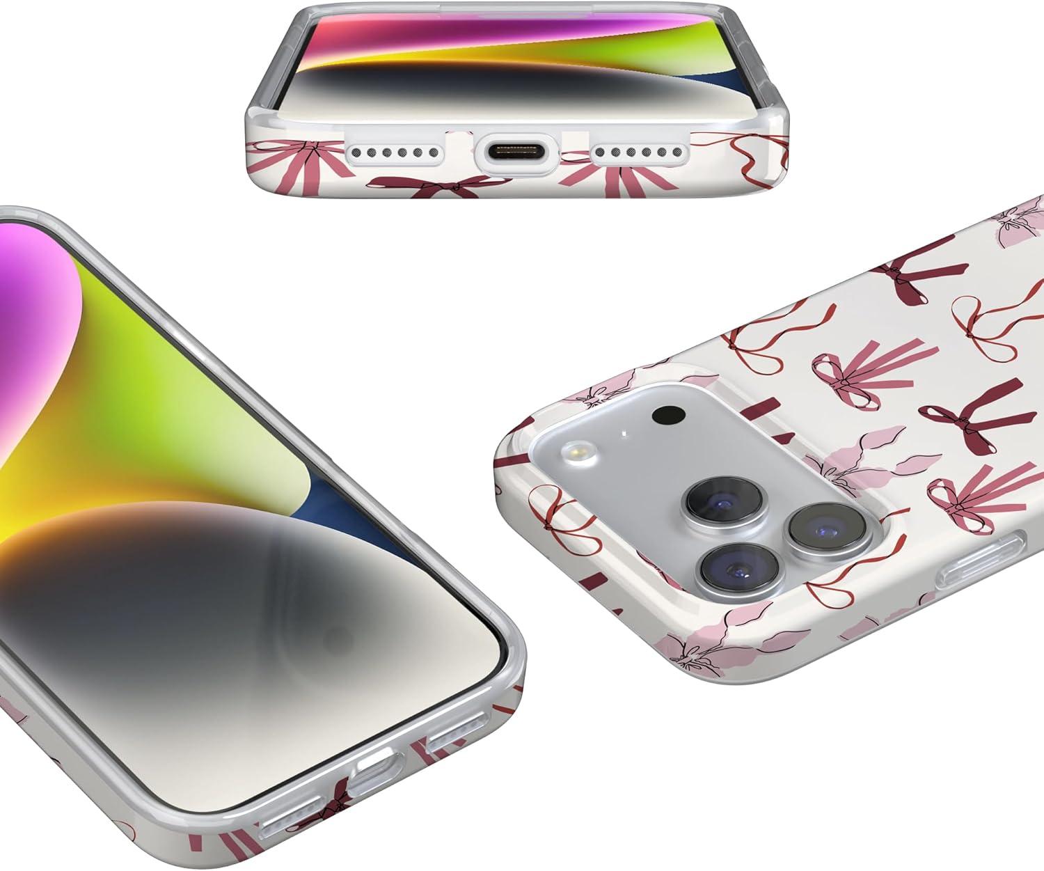 imageCasely iPhone 17 Pro Max Case  Field of Flowers  Pastel Floral  Compatible with MagSafe  Classic Ultra Slim DesignLover Girlie  Pink Bows