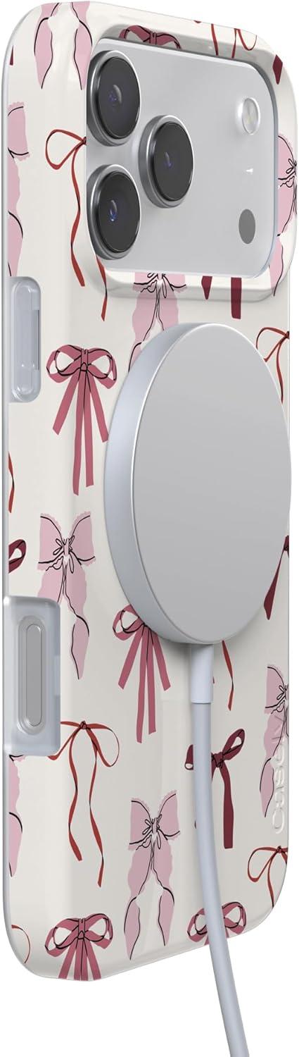 imageCasely iPhone 17 Pro Max Case  Field of Flowers  Pastel Floral  Compatible with MagSafe  Classic Ultra Slim DesignLover Girlie  Pink Bows