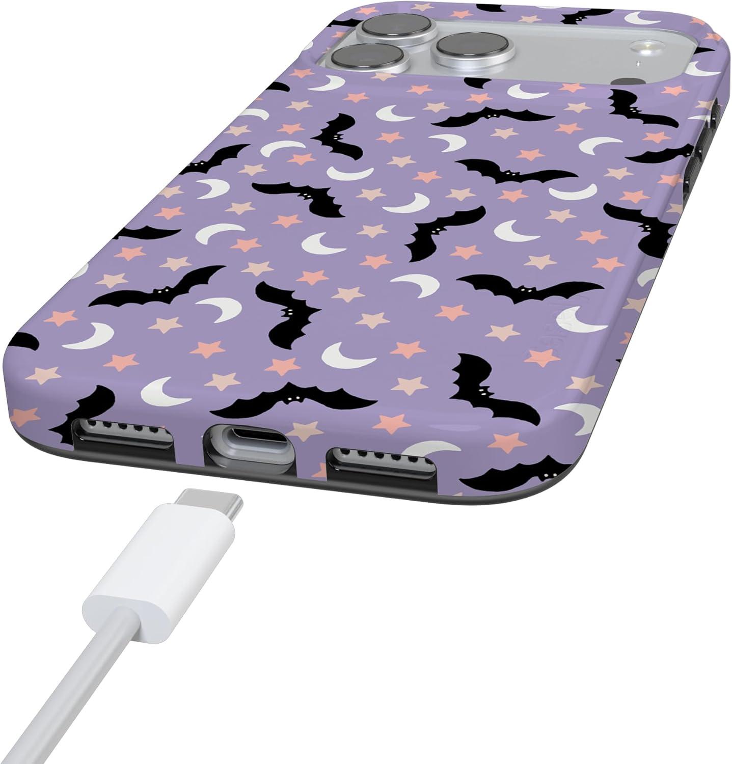 imageCasely iPhone 17 Pro Max Case  Field of Flowers  Pastel Floral  Compatible with MagSafe  Classic Ultra Slim DesignMidnight Flight  Celestial Bats