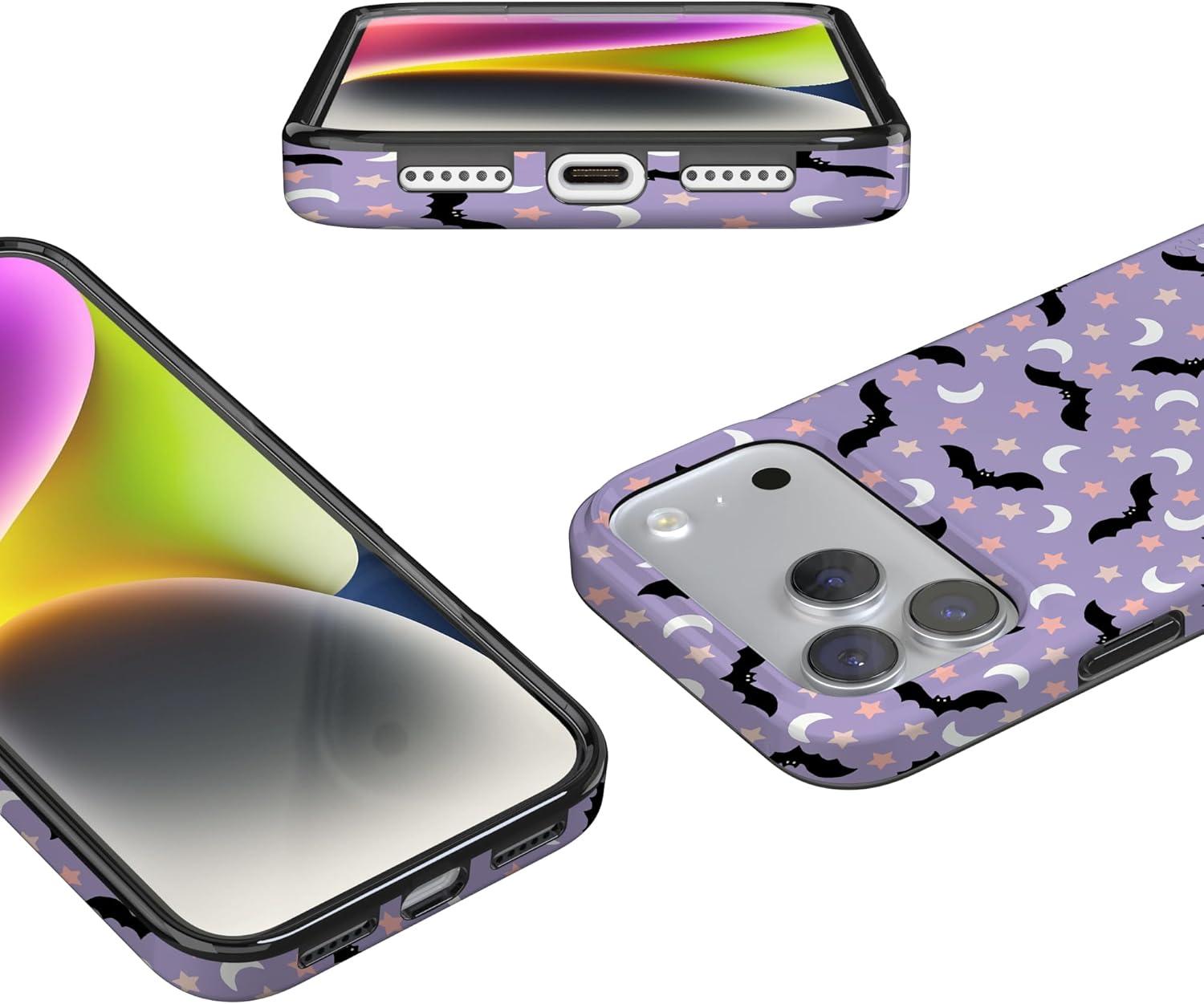 imageCasely iPhone 17 Pro Max Case  Field of Flowers  Pastel Floral  Compatible with MagSafe  Classic Ultra Slim DesignMidnight Flight  Celestial Bats