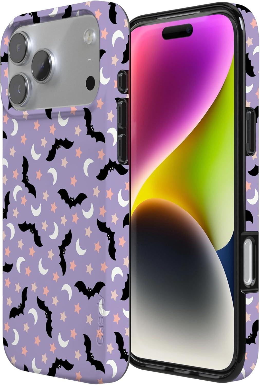 imageCasely iPhone 17 Pro Max Case  Field of Flowers  Pastel Floral  Compatible with MagSafe  Classic Ultra Slim DesignMidnight Flight  Celestial Bats