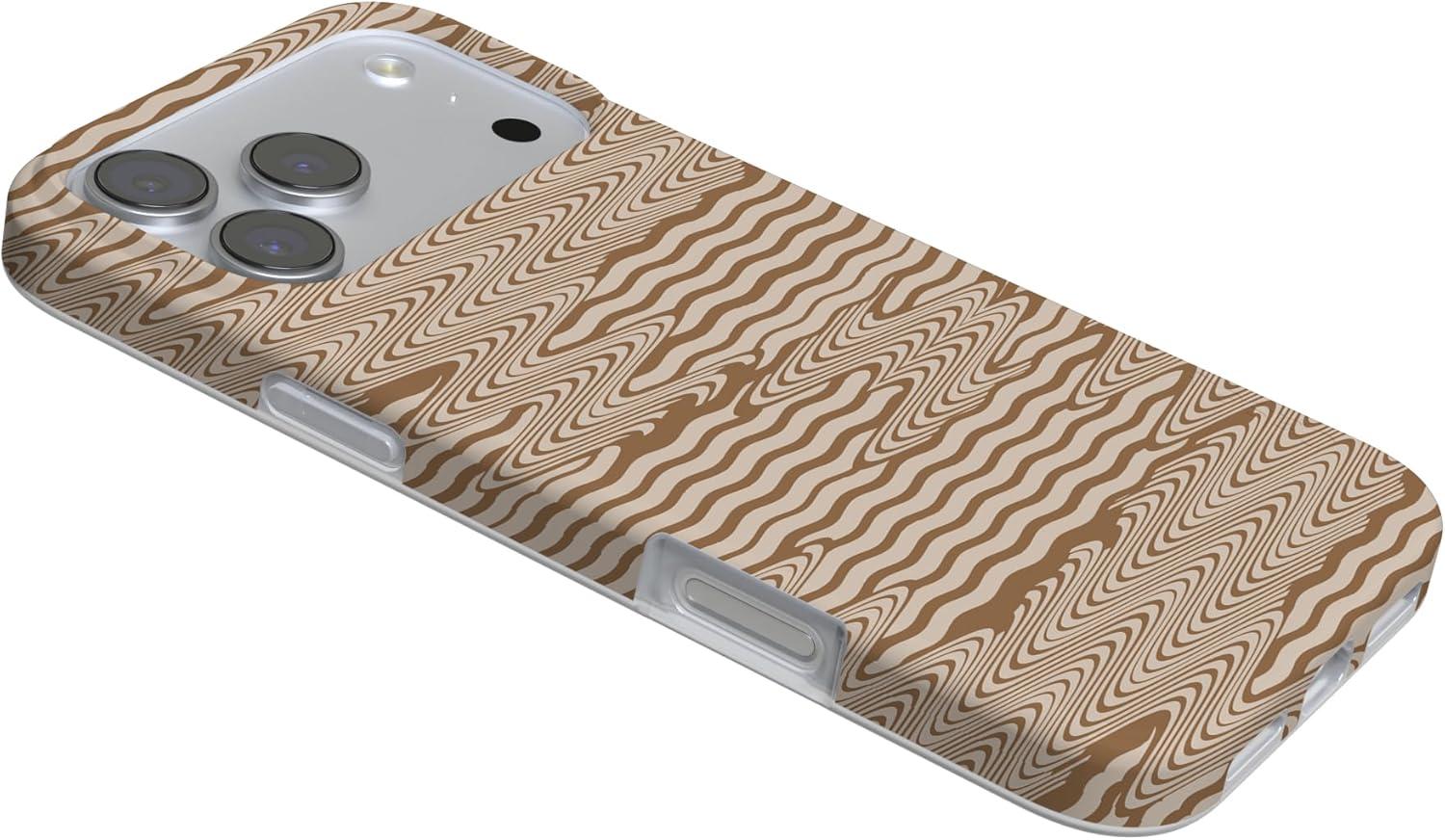 imageCasely iPhone 17 Pro Max Case  Field of Flowers  Pastel Floral  Compatible with MagSafe  Classic Ultra Slim DesignMocha Ripple  Brown Waves