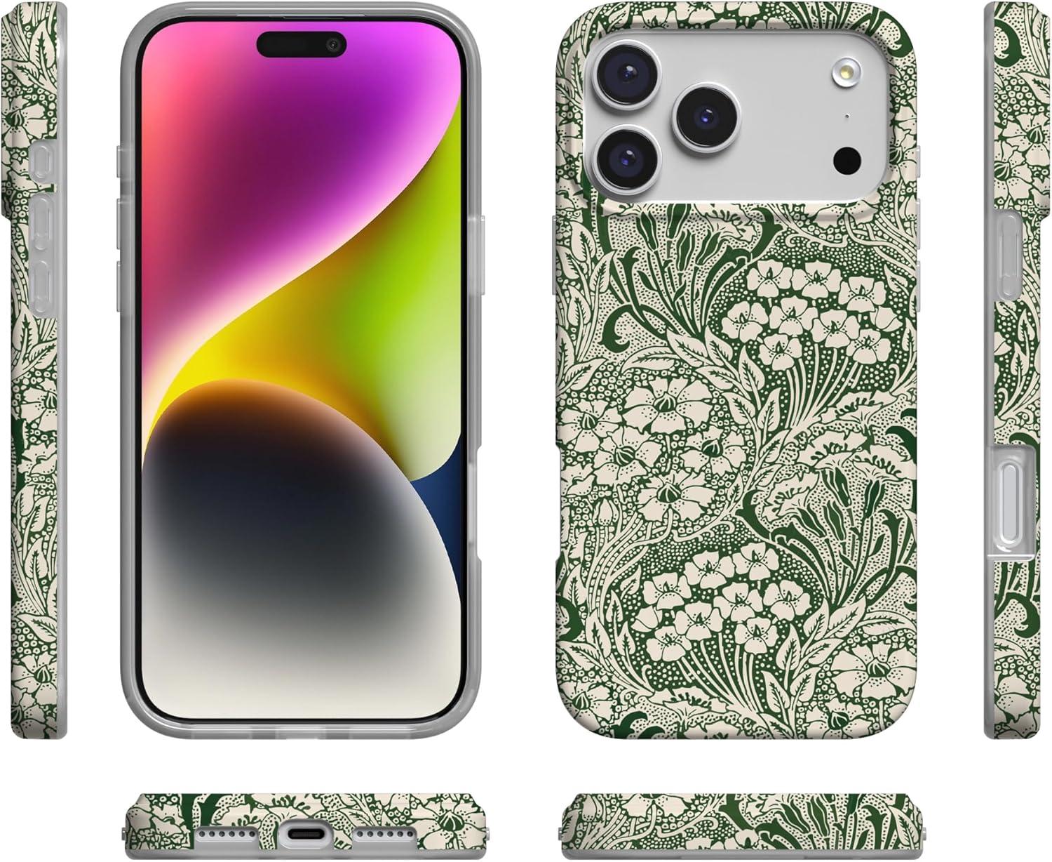 imageCasely iPhone 17 Pro Max Case  Field of Flowers  Pastel Floral  Compatible with MagSafe  Classic Ultra Slim DesignMystic Meadow  Green Gardens