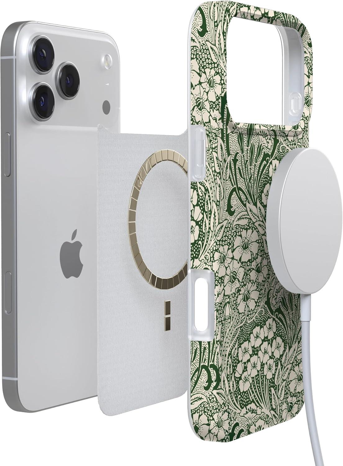 imageCasely iPhone 17 Pro Max Case  Field of Flowers  Pastel Floral  Compatible with MagSafe  Classic Ultra Slim DesignMystic Meadow  Green Gardens