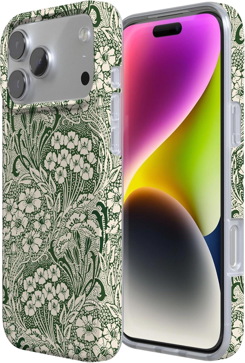 imageCasely iPhone 17 Pro Max Case  Field of Flowers  Pastel Floral  Compatible with MagSafe  Classic Ultra Slim DesignMystic Meadow  Green Gardens