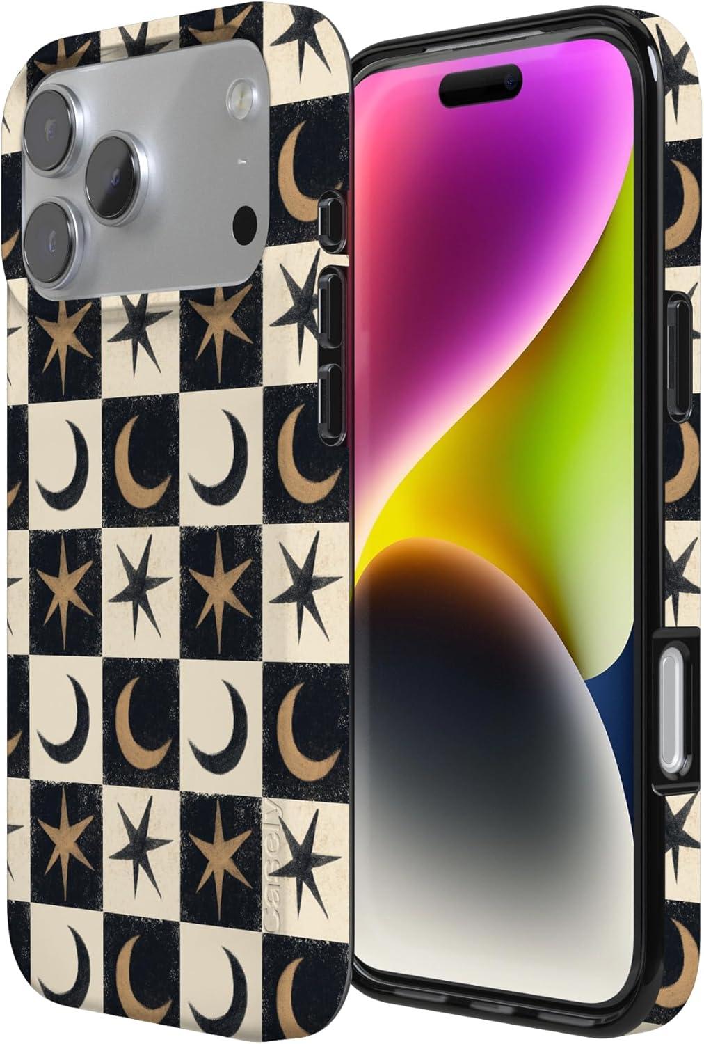 imageCasely iPhone 17 Pro Max Case  Field of Flowers  Pastel Floral  Compatible with MagSafe  Classic Ultra Slim DesignMystic Moonstar  Black Celestial