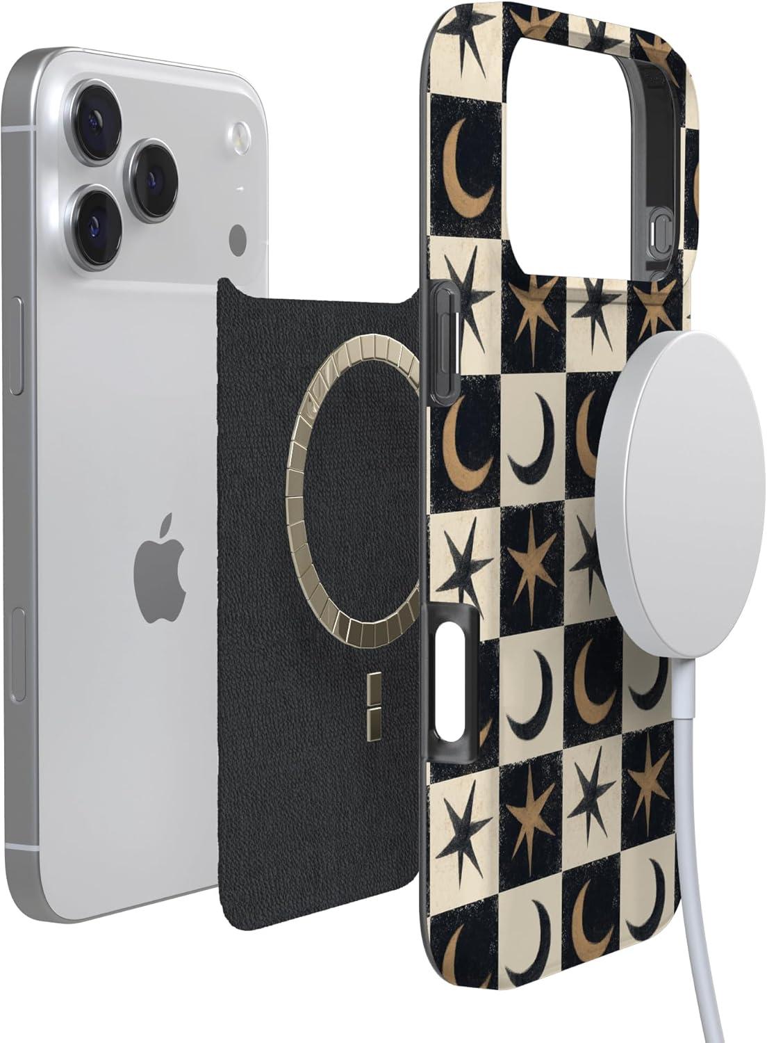 imageCasely iPhone 17 Pro Max Case  Field of Flowers  Pastel Floral  Compatible with MagSafe  Classic Ultra Slim DesignMystic Moonstar  Black Celestial