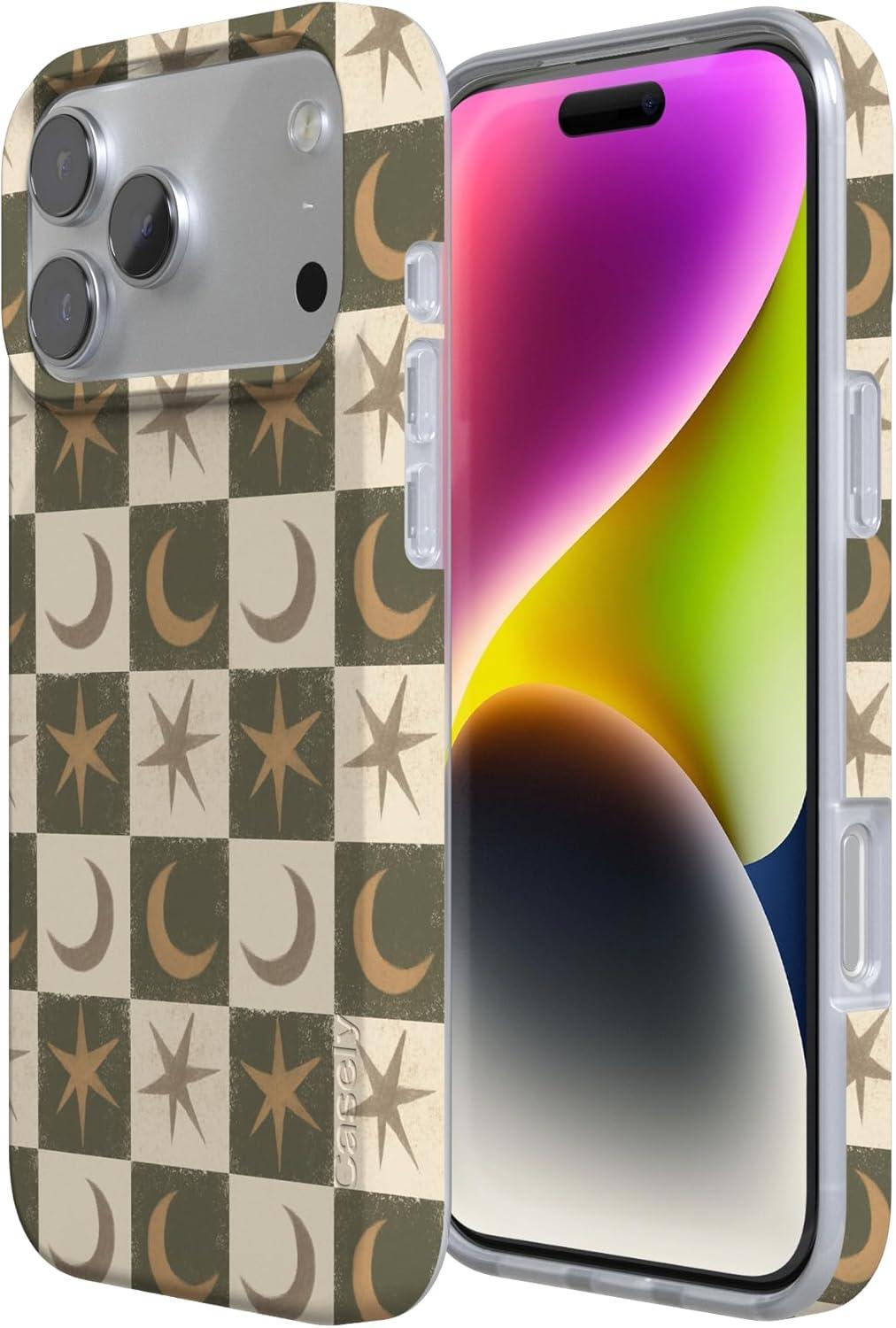 imageCasely iPhone 17 Pro Max Case  Field of Flowers  Pastel Floral  Compatible with MagSafe  Classic Ultra Slim DesignMystic Moonstar  Green Celestial