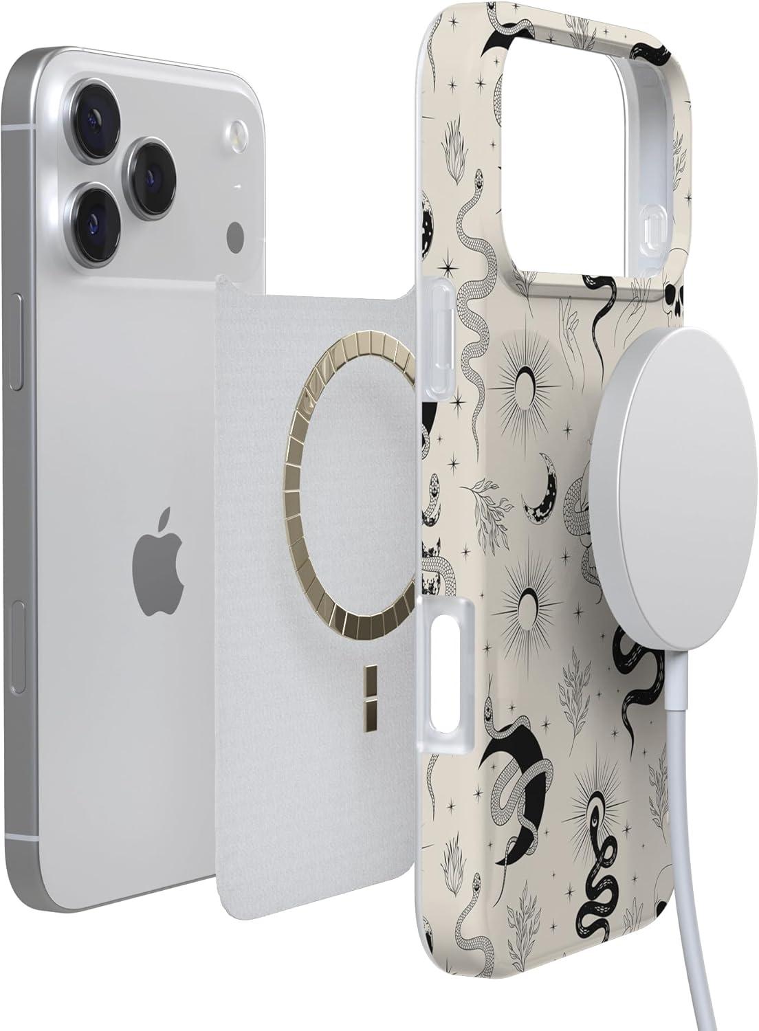 imageCasely iPhone 17 Pro Max Case  Field of Flowers  Pastel Floral  Compatible with MagSafe  Classic Ultra Slim DesignNo Further Explanation  Snakes  Skulls