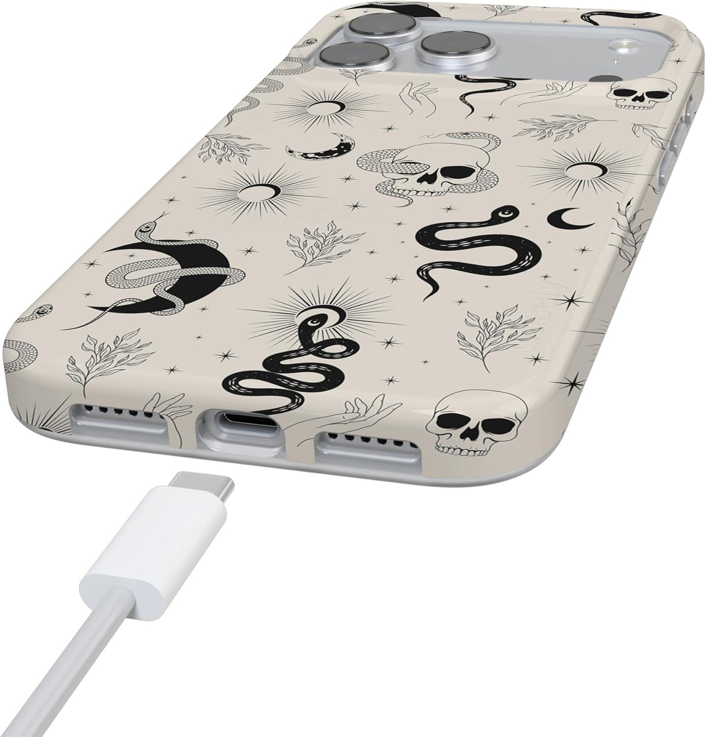 imageCasely iPhone 17 Pro Max Case  Field of Flowers  Pastel Floral  Compatible with MagSafe  Classic Ultra Slim DesignNo Further Explanation  Snakes  Skulls