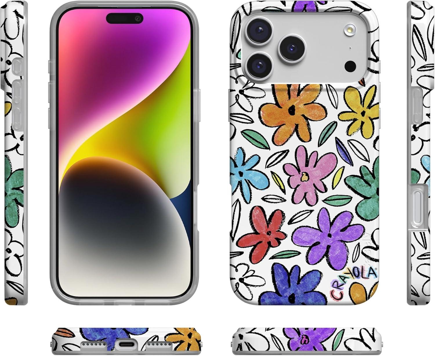 imageCasely iPhone 17 Pro Max Case  Field of Flowers  Pastel Floral  Compatible with MagSafe  Classic Ultra Slim DesignOutside the Lines  Crayola Marker