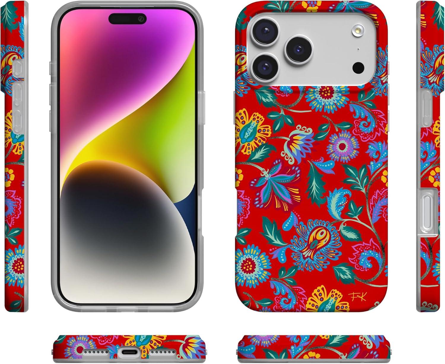 imageCasely iPhone 17 Pro Max Case  Field of Flowers  Pastel Floral  Compatible with MagSafe  Classic Ultra Slim DesignPainted Flowers  Frida Kahlo Floral