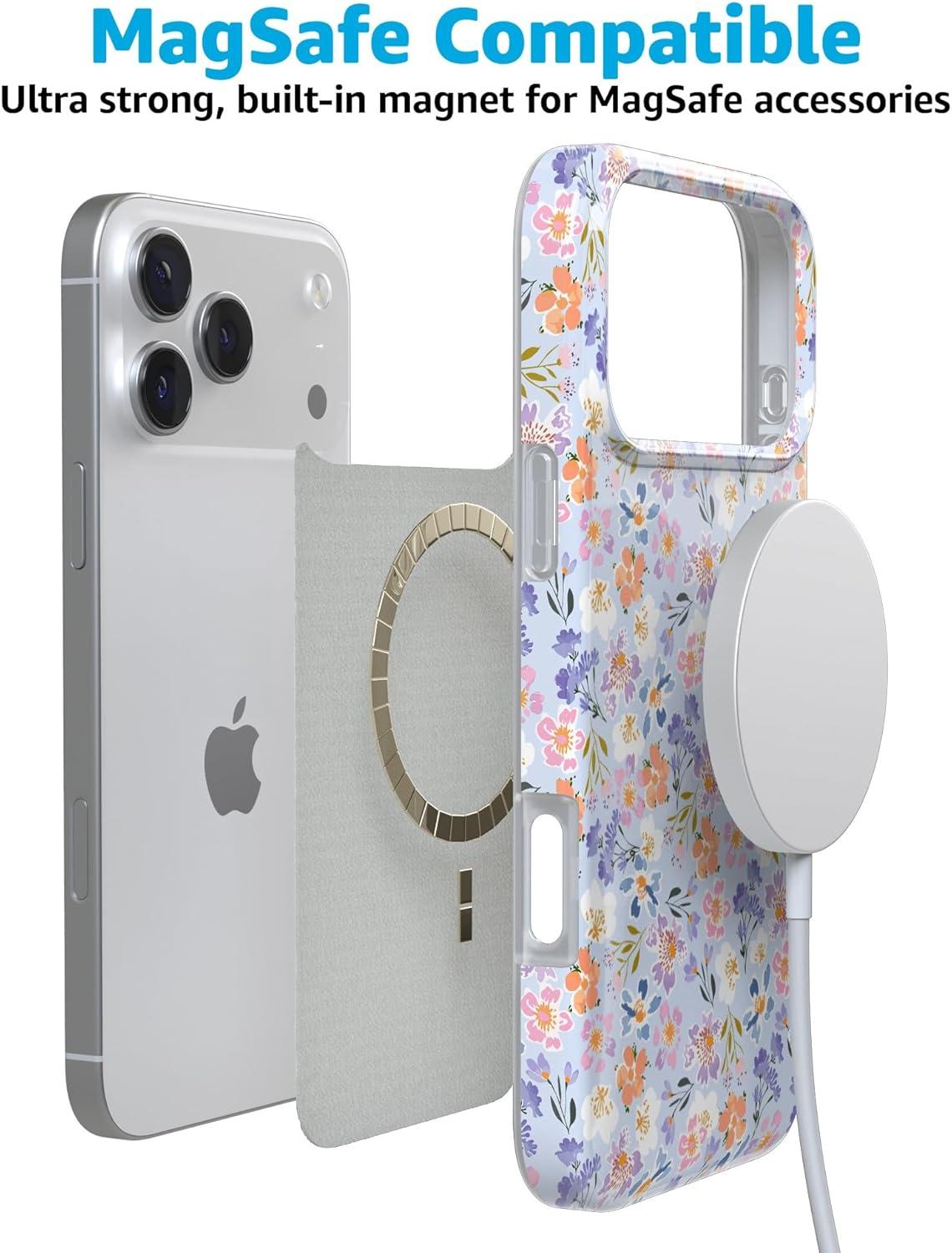 imageCasely iPhone 17 Pro Max Case  Field of Flowers  Pastel Floral  Compatible with MagSafe  Classic Ultra Slim DesignPoppy Meadows  Pastel Floral